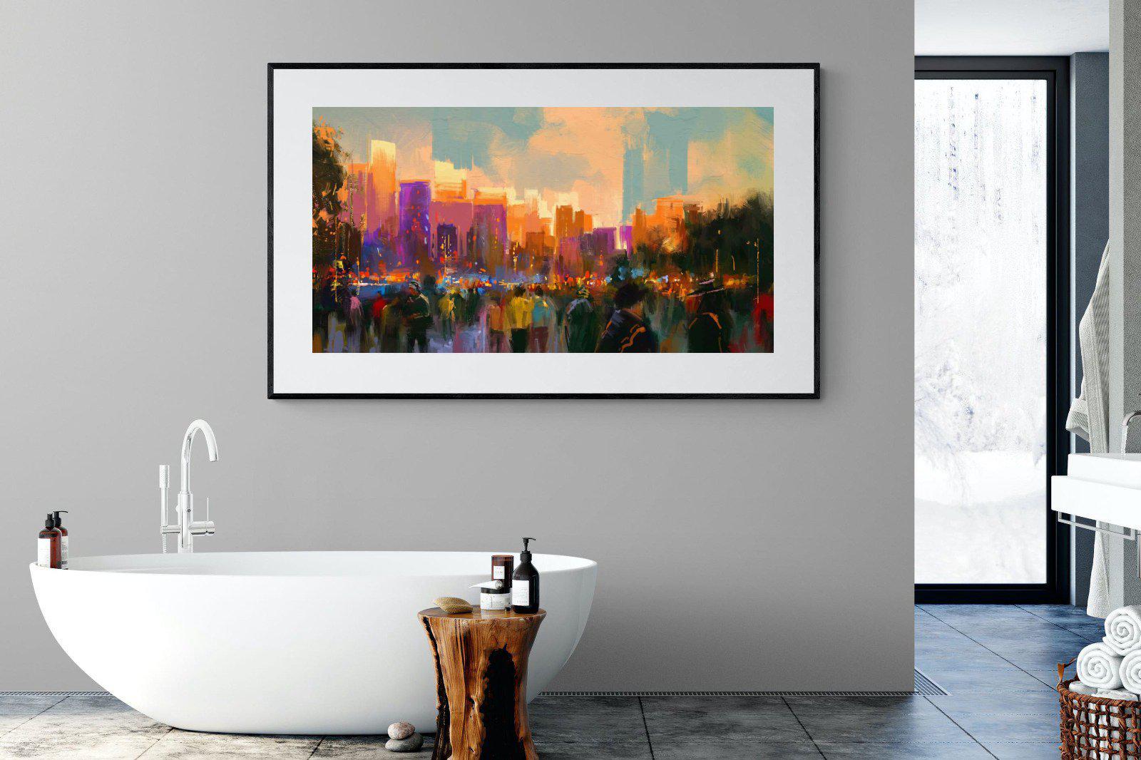 Sunset in The Park-Wall_Art-180 x 110cm-Framed Print-Black-Pixalot