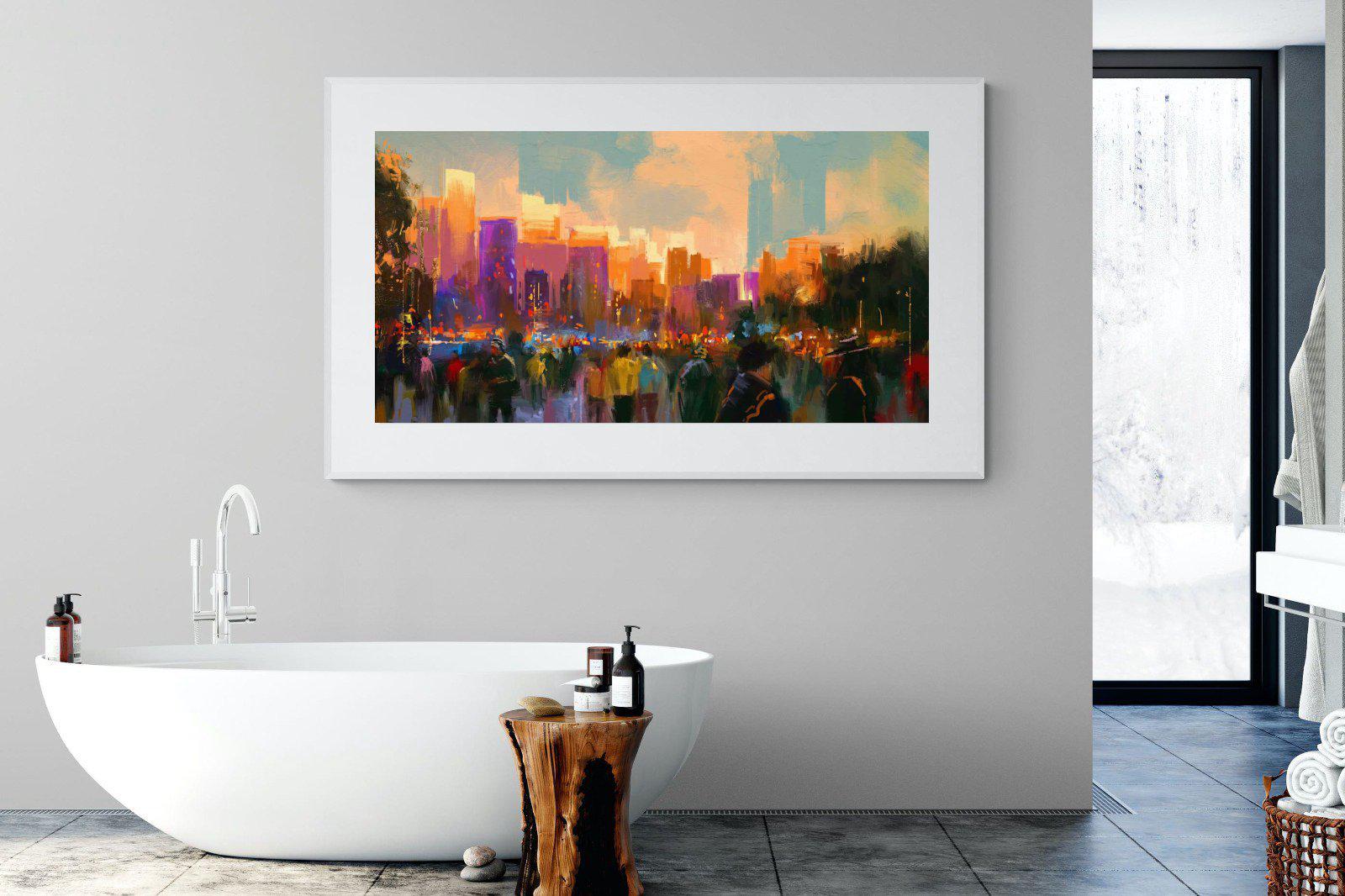 Sunset in The Park-Wall_Art-180 x 110cm-Framed Print-White-Pixalot