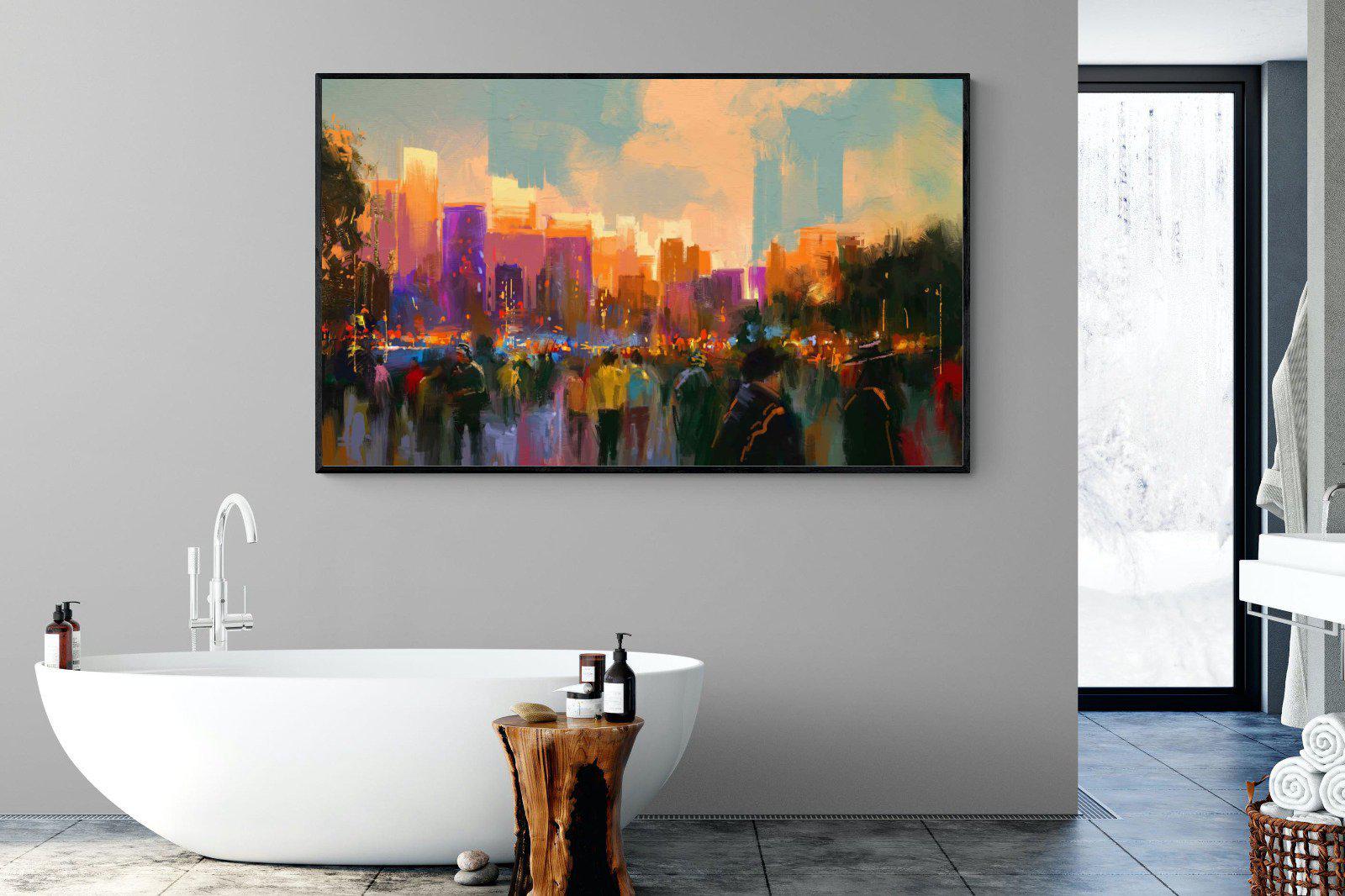 Sunset in The Park-Wall_Art-180 x 110cm-Mounted Canvas-Black-Pixalot