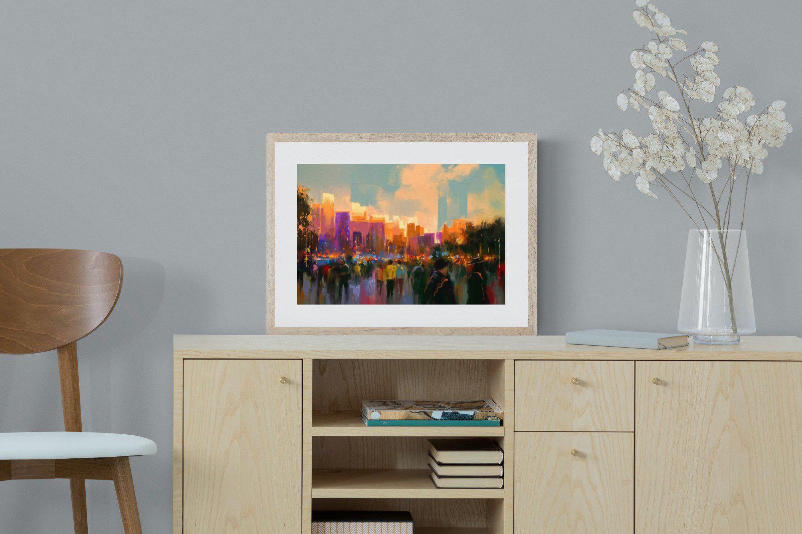 Sunset in The Park-Wall_Art-60 x 45cm-Framed Print-Wood-Pixalot