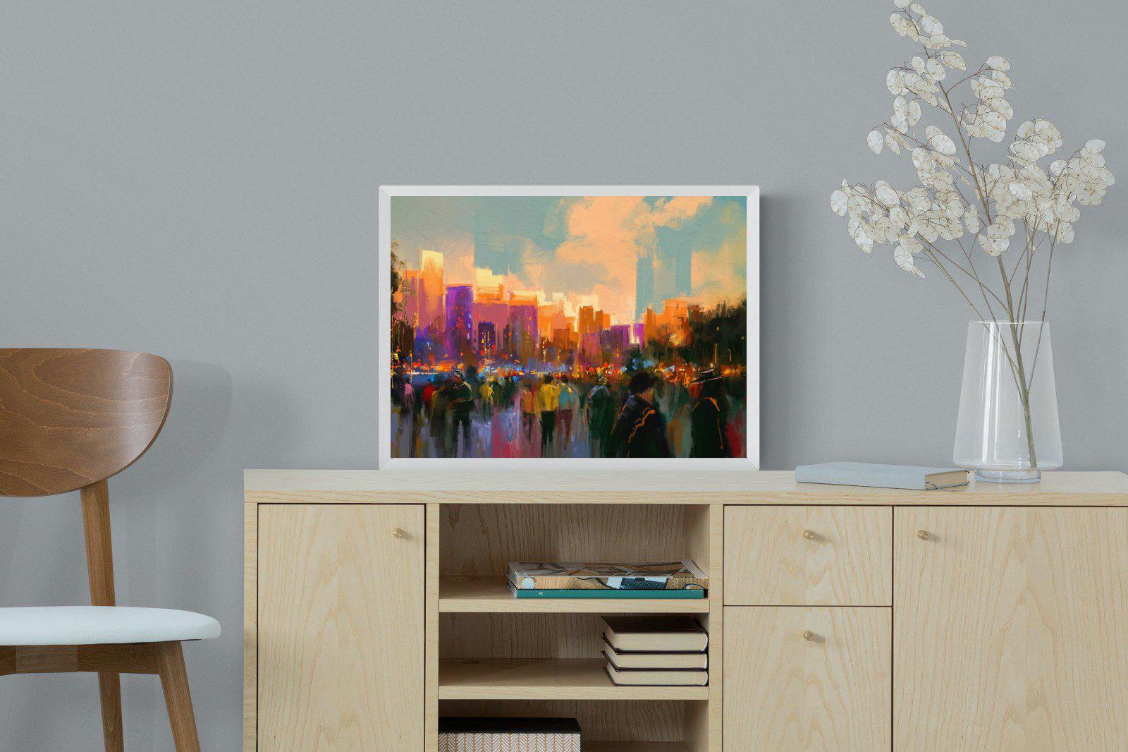 Sunset in The Park-Wall_Art-60 x 45cm-Mounted Canvas-White-Pixalot
