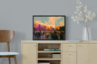 Sunset in The Park-Wall_Art-60 x 45cm-Mounted Canvas-Black-Pixalot