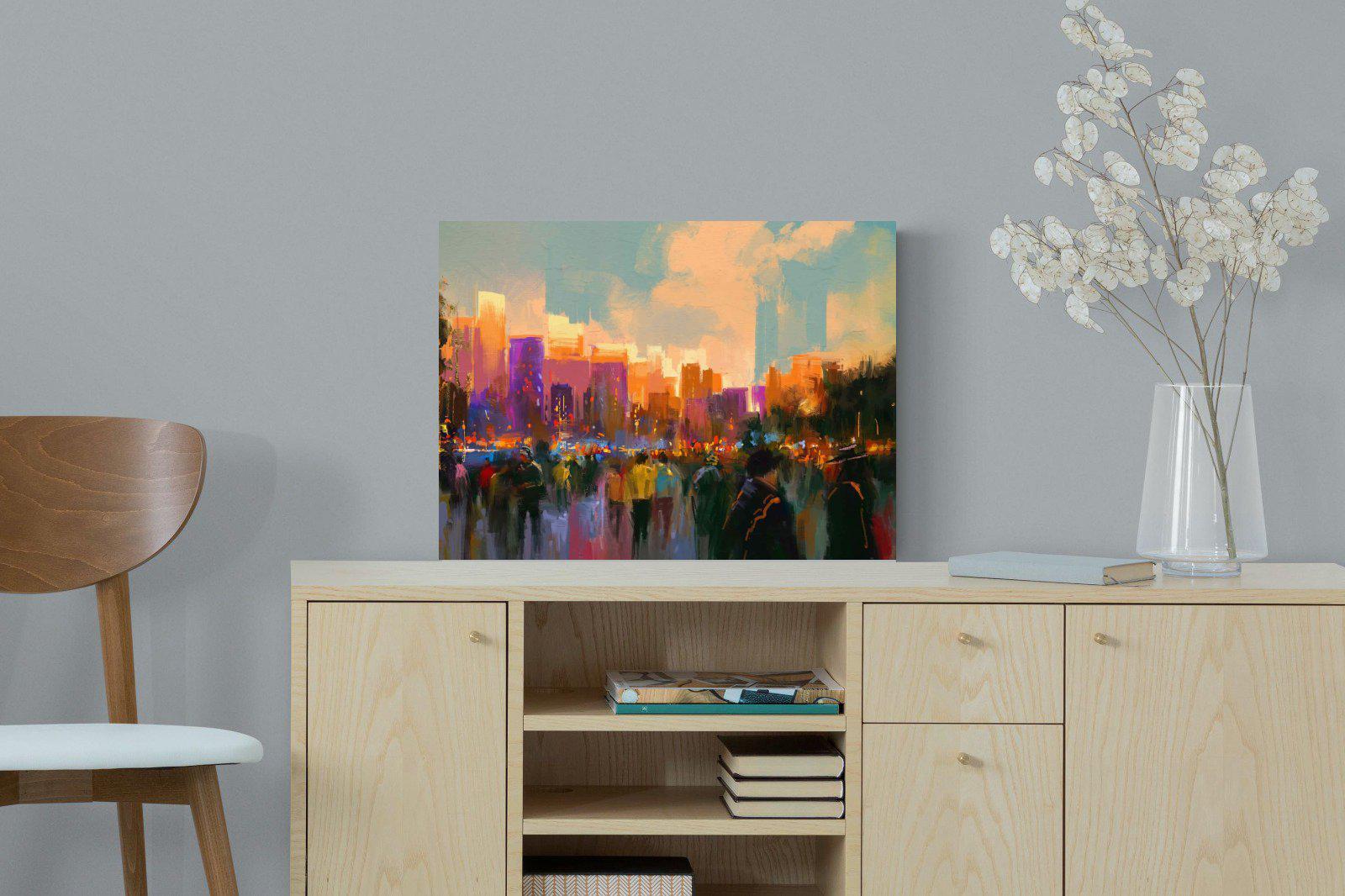 Sunset in The Park-Wall_Art-60 x 45cm-Mounted Canvas-No Frame-Pixalot