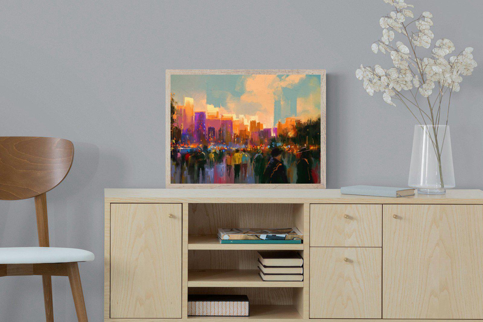 Sunset in The Park-Wall_Art-60 x 45cm-Mounted Canvas-Wood-Pixalot