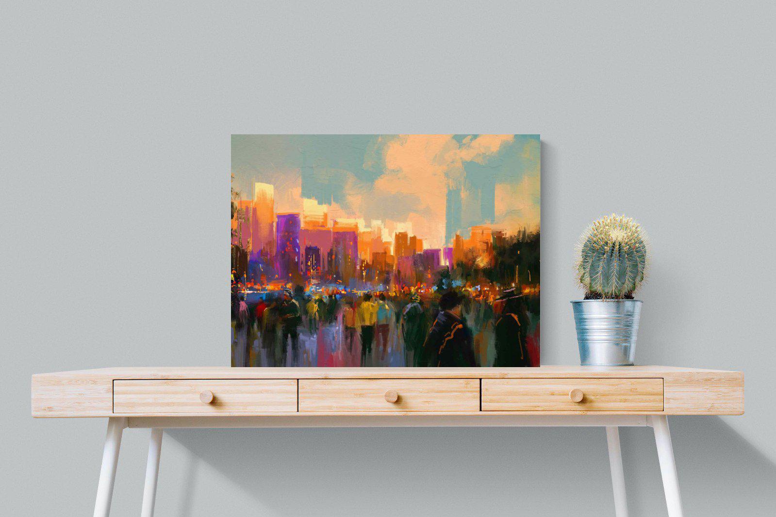 Sunset in The Park-Wall_Art-80 x 60cm-Mounted Canvas-No Frame-Pixalot