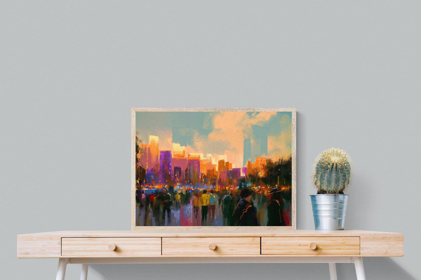 Sunset in The Park-Wall_Art-80 x 60cm-Mounted Canvas-Wood-Pixalot