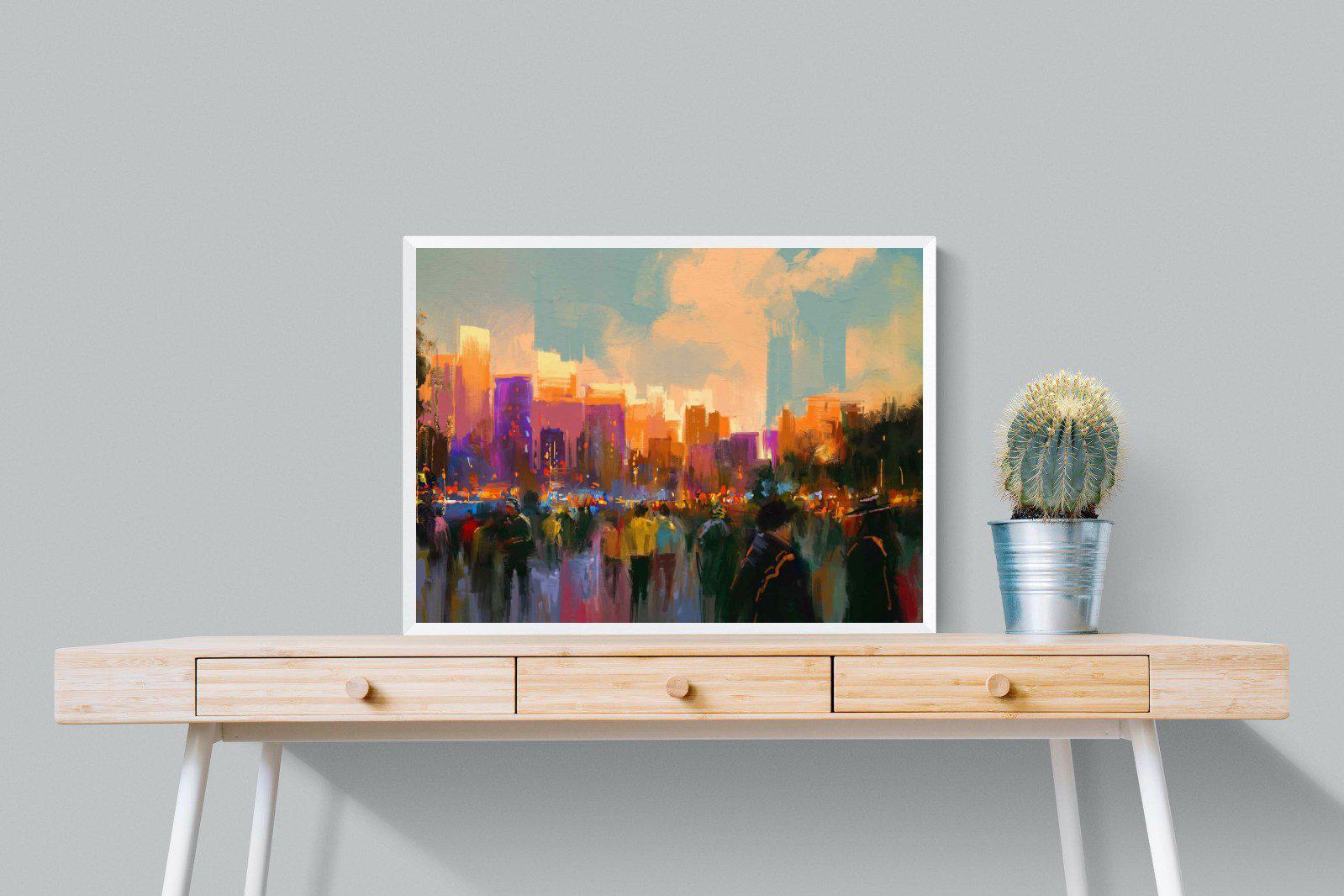 Sunset in The Park-Wall_Art-80 x 60cm-Mounted Canvas-White-Pixalot