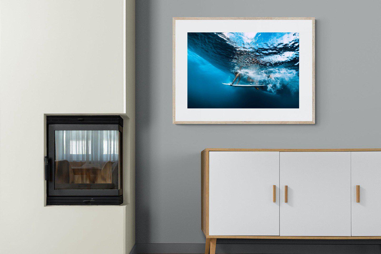 Surf Plunge-Wall_Art-100 x 75cm-Framed Print-Wood-Pixalot