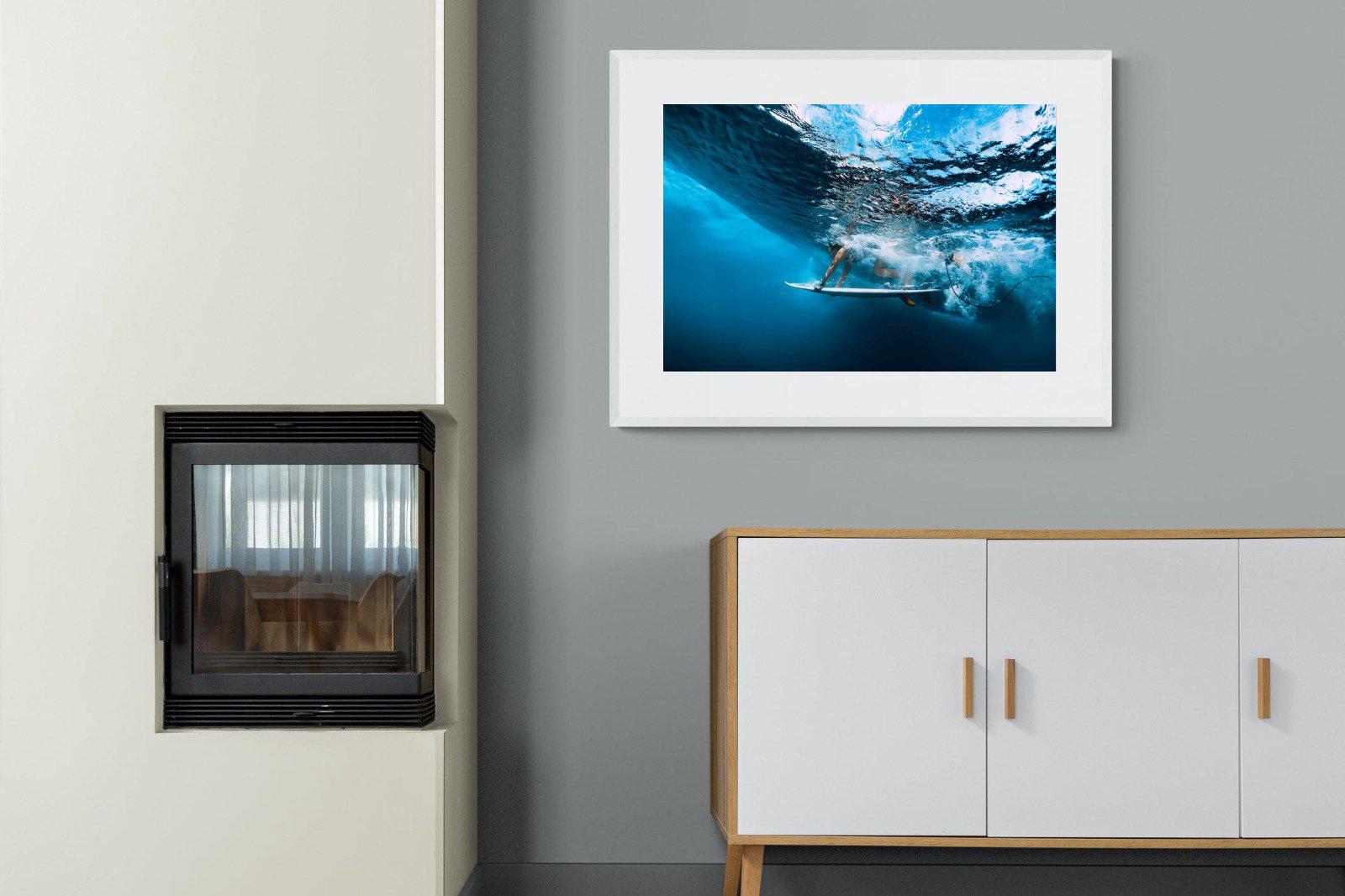 Surf Plunge-Wall_Art-100 x 75cm-Framed Print-White-Pixalot