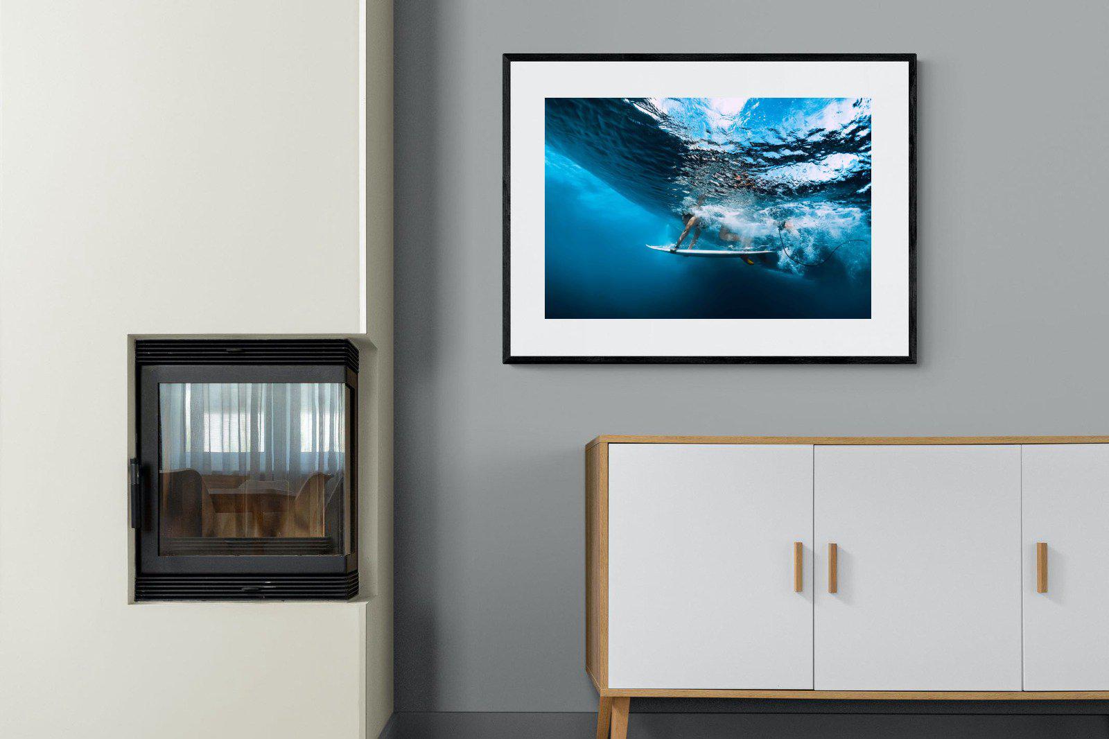 Surf Plunge-Wall_Art-100 x 75cm-Framed Print-Black-Pixalot