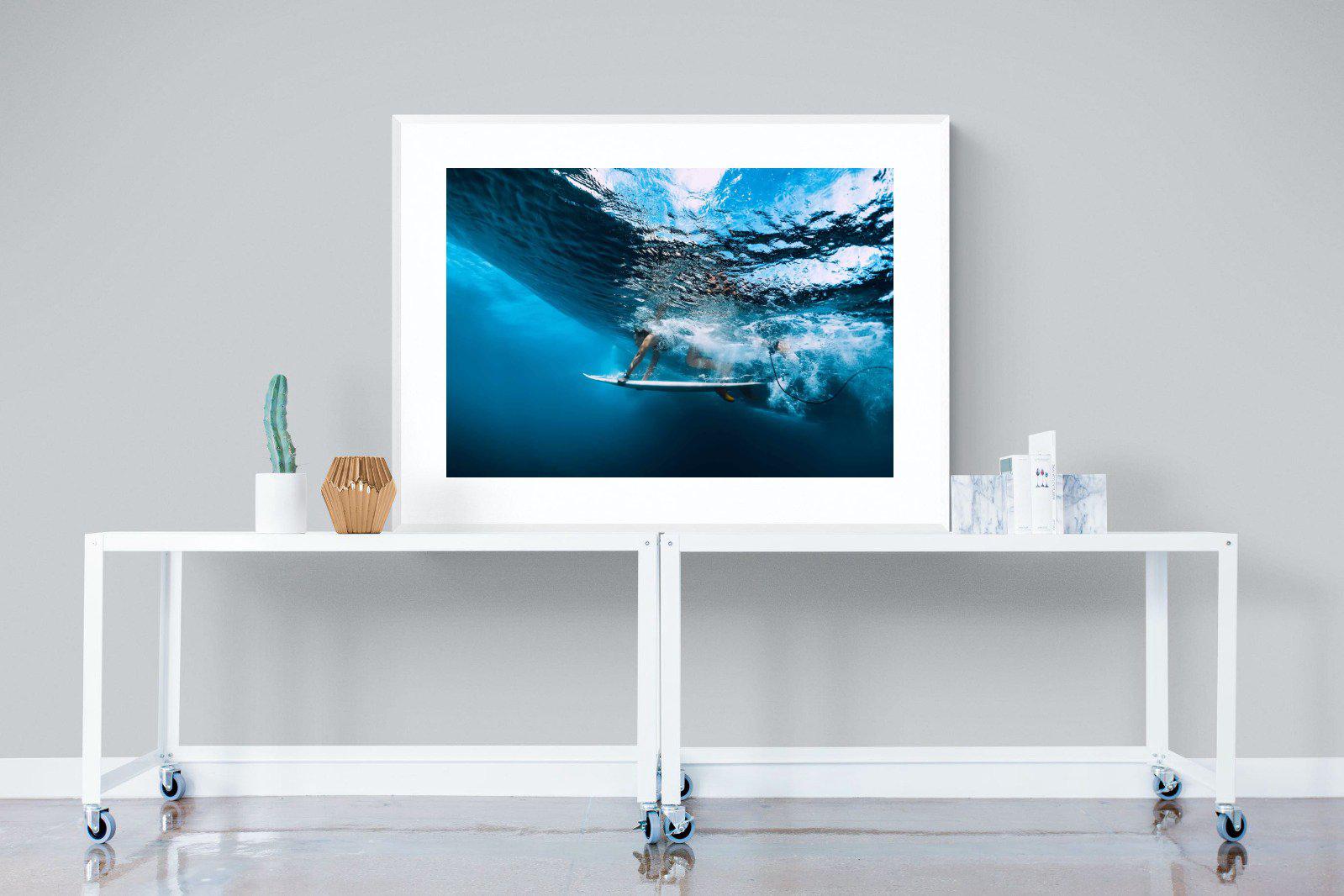 Surf Plunge-Wall_Art-120 x 90cm-Framed Print-White-Pixalot