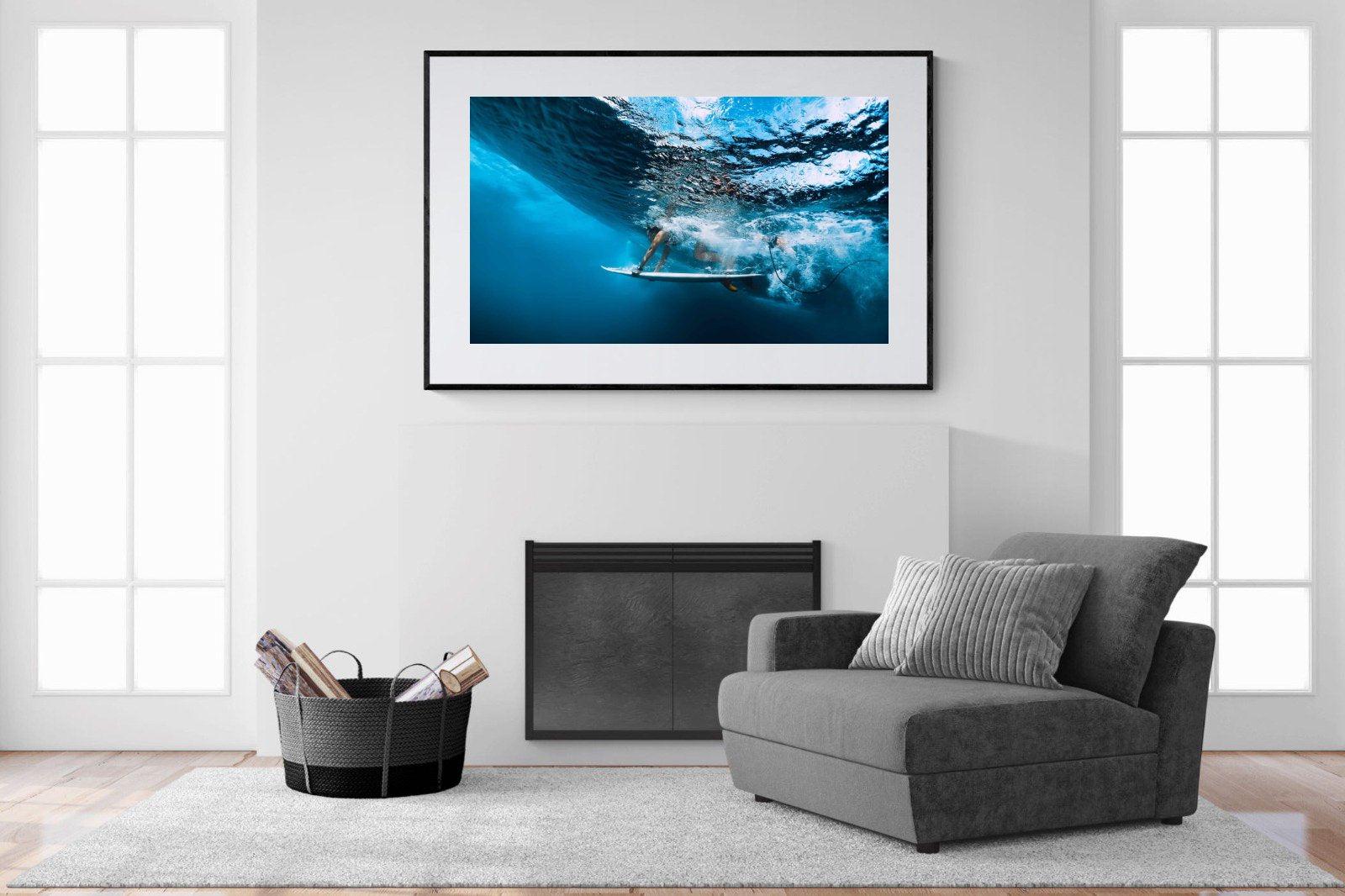 Surf Plunge-Wall_Art-150 x 100cm-Framed Print-Black-Pixalot