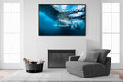 Surf Plunge-Wall_Art-150 x 100cm-Mounted Canvas-Black-Pixalot