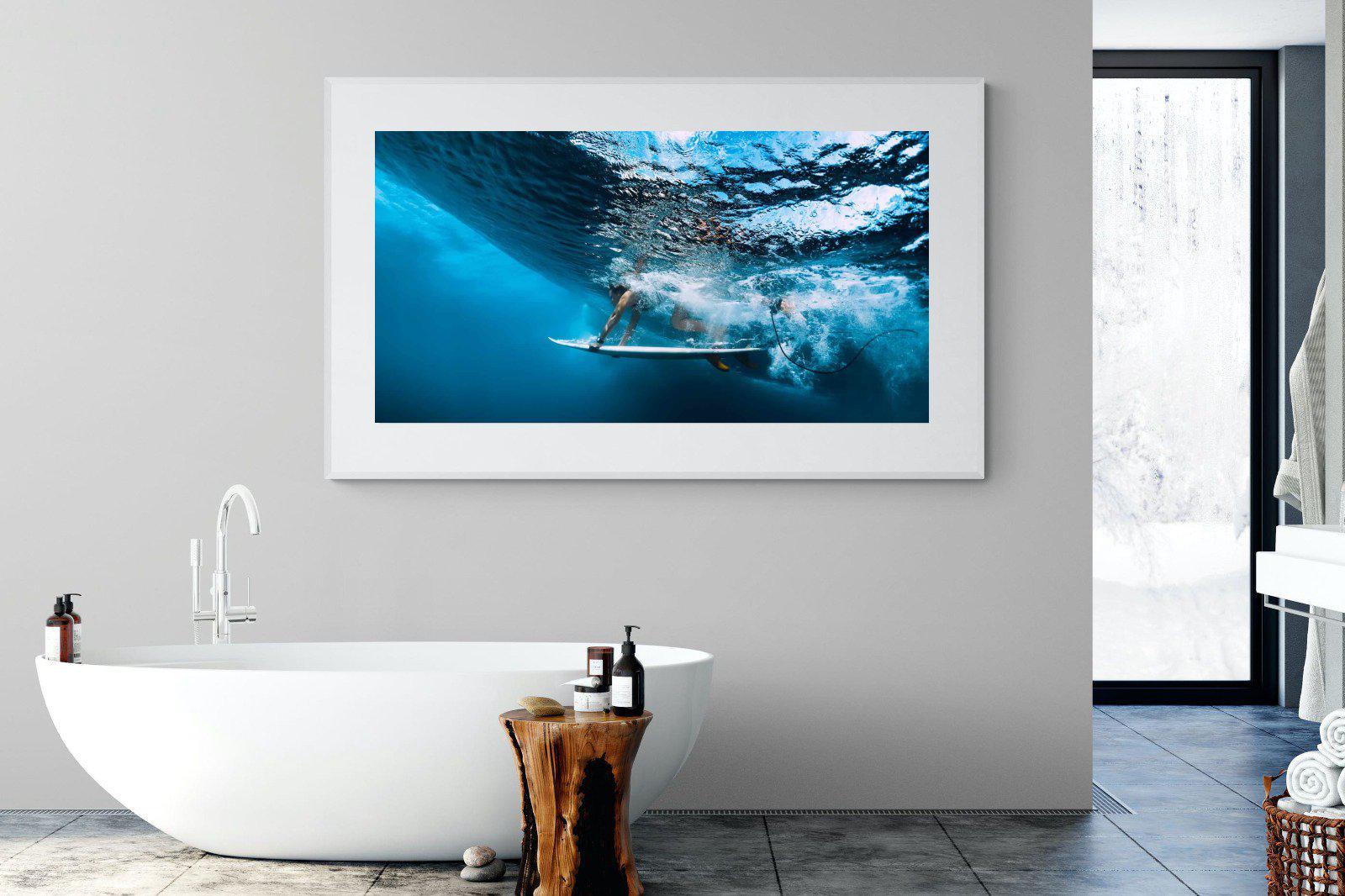 Surf Plunge-Wall_Art-180 x 110cm-Framed Print-White-Pixalot