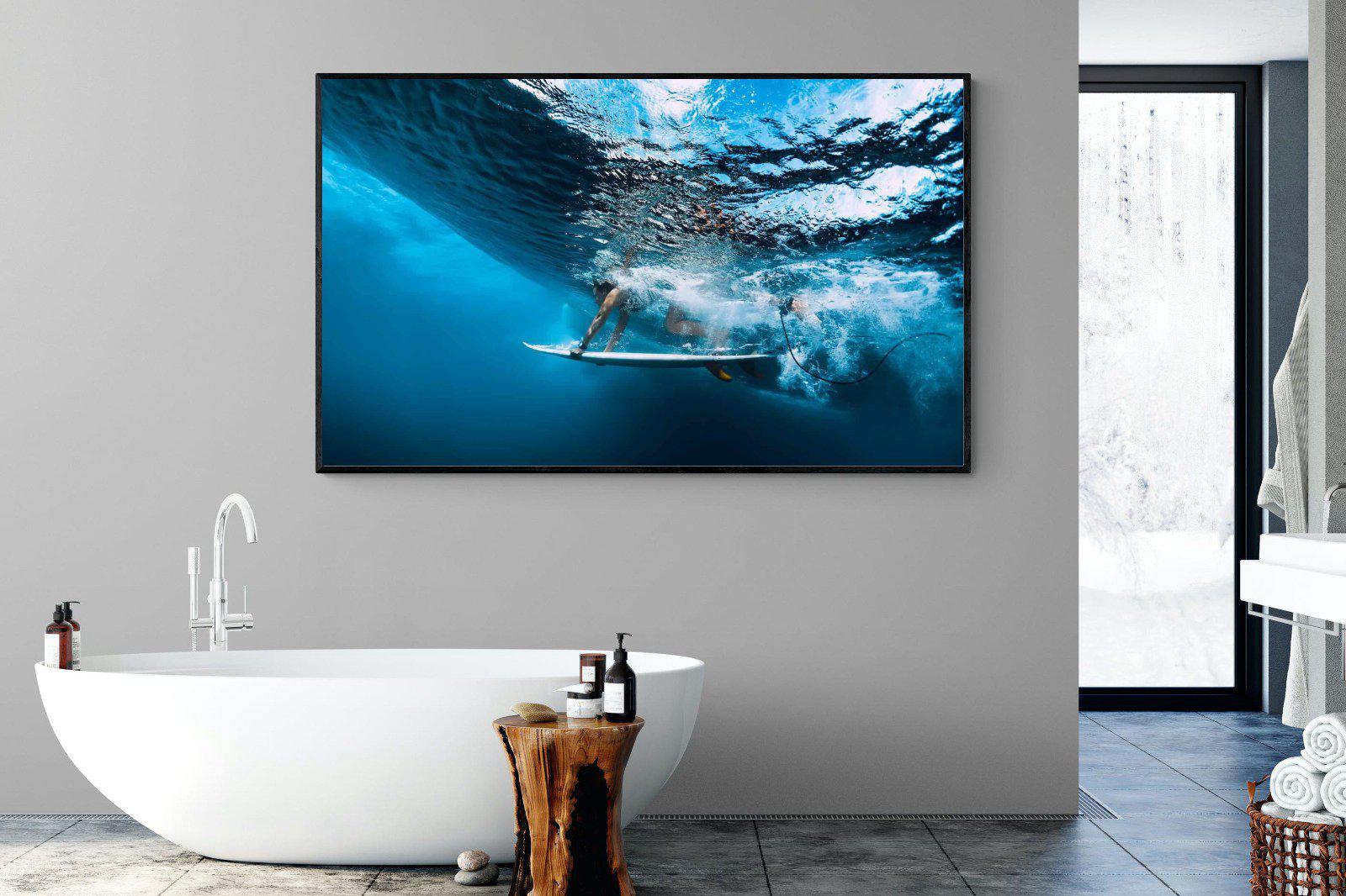 Surf Plunge-Wall_Art-180 x 110cm-Mounted Canvas-Black-Pixalot