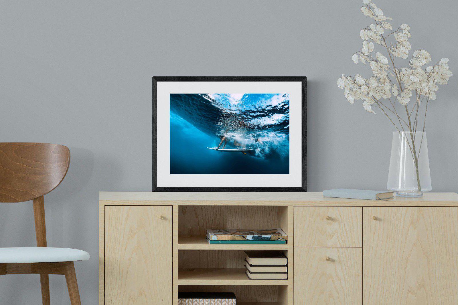 Surf Plunge-Wall_Art-60 x 45cm-Framed Print-Black-Pixalot