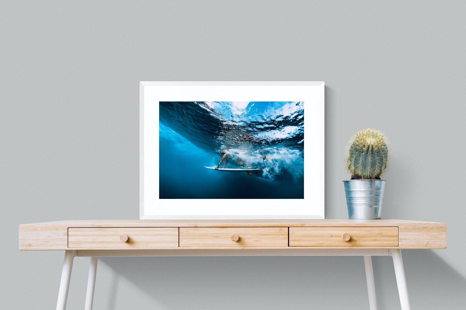 Surf Plunge-Wall_Art-80 x 60cm-Framed Print-White-Pixalot