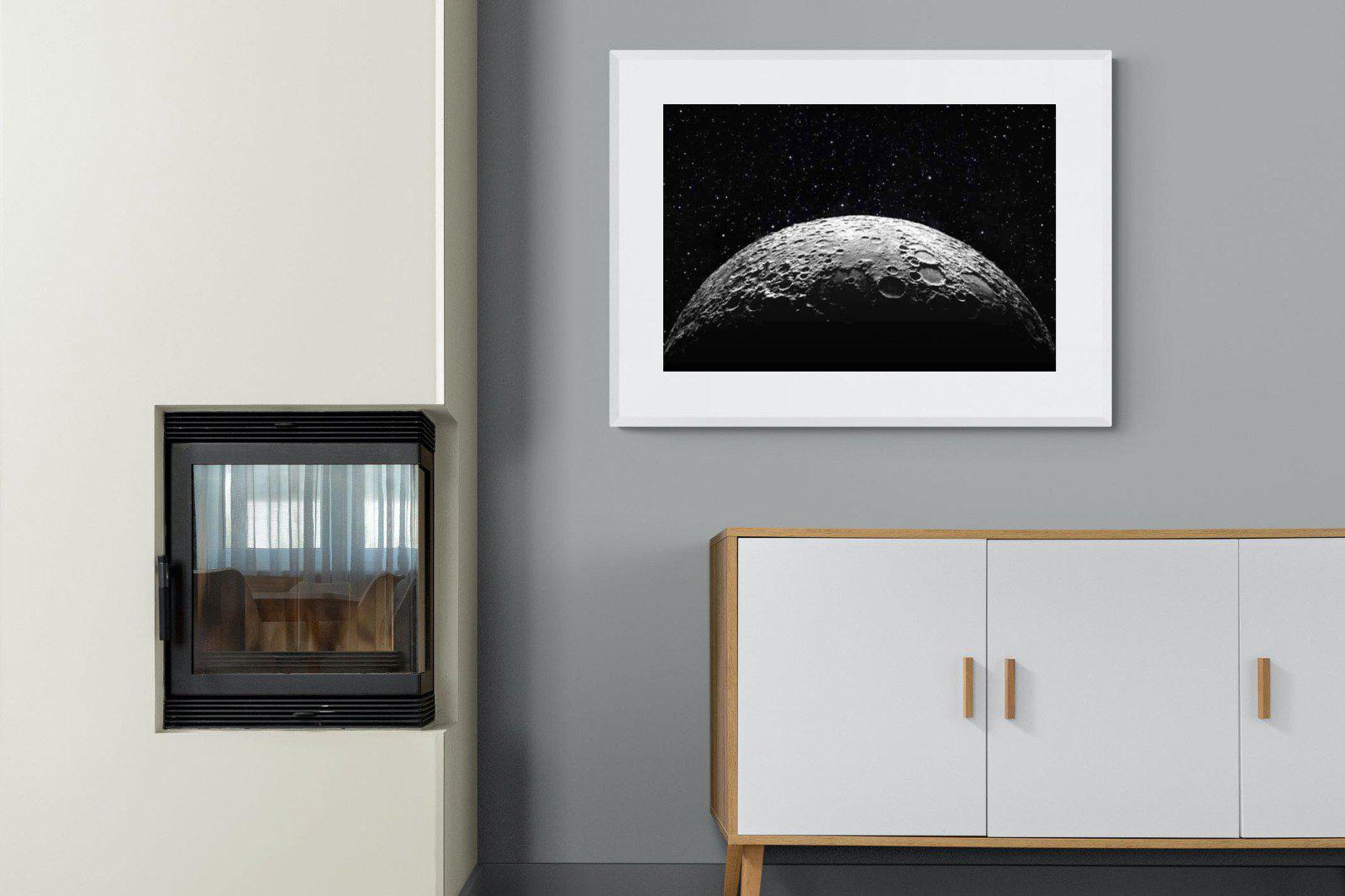 Surface of the Moon-Wall_Art-100 x 75cm-Framed Print-White-Pixalot