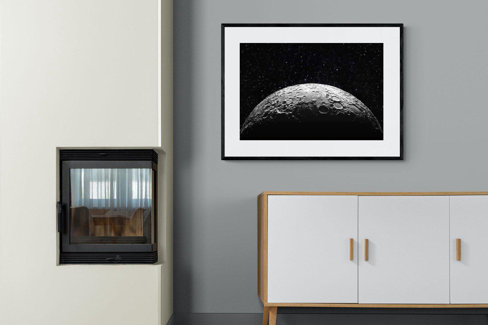 Surface of the Moon-Wall_Art-100 x 75cm-Framed Print-Black-Pixalot
