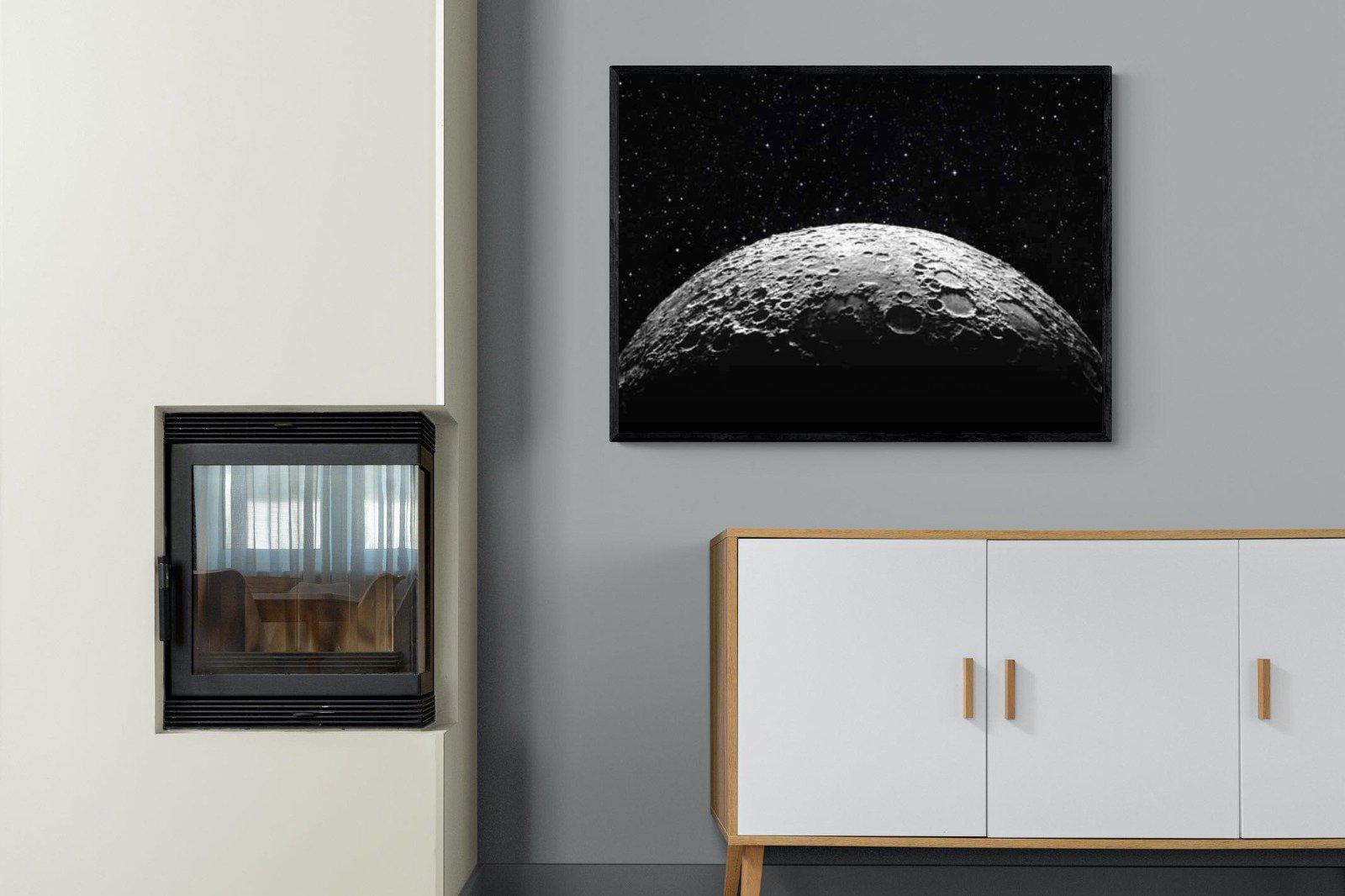 Surface of the Moon-Wall_Art-100 x 75cm-Mounted Canvas-Black-Pixalot