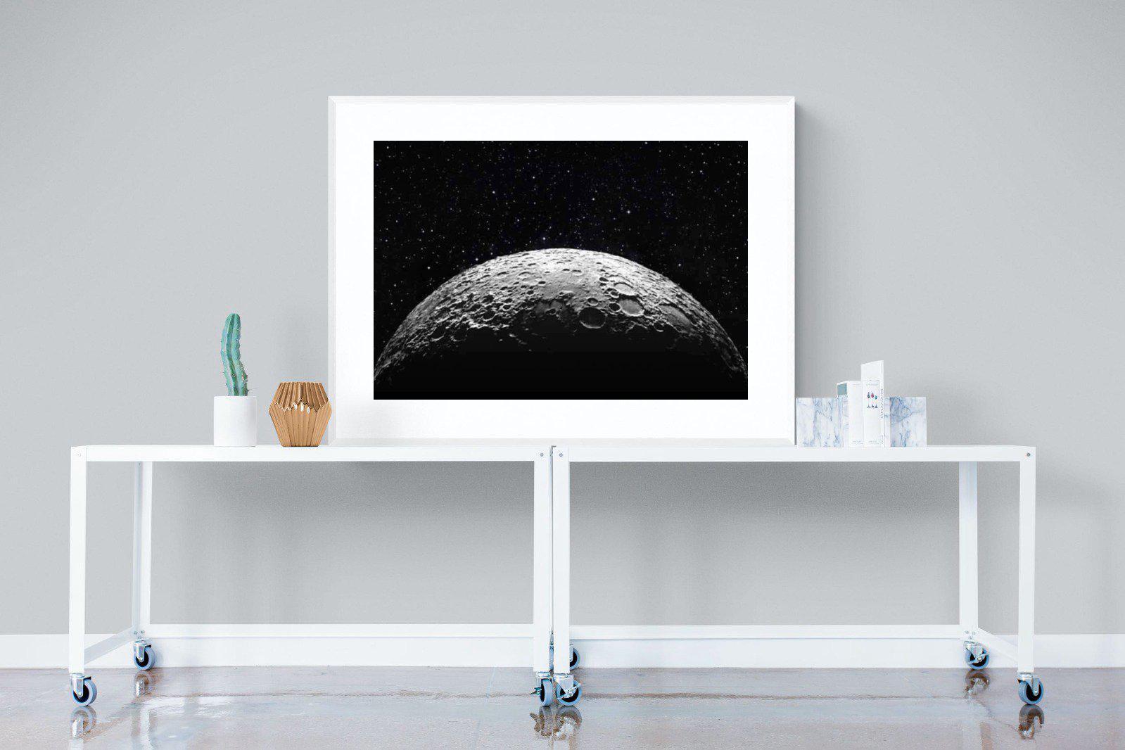 Surface of the Moon-Wall_Art-120 x 90cm-Framed Print-White-Pixalot
