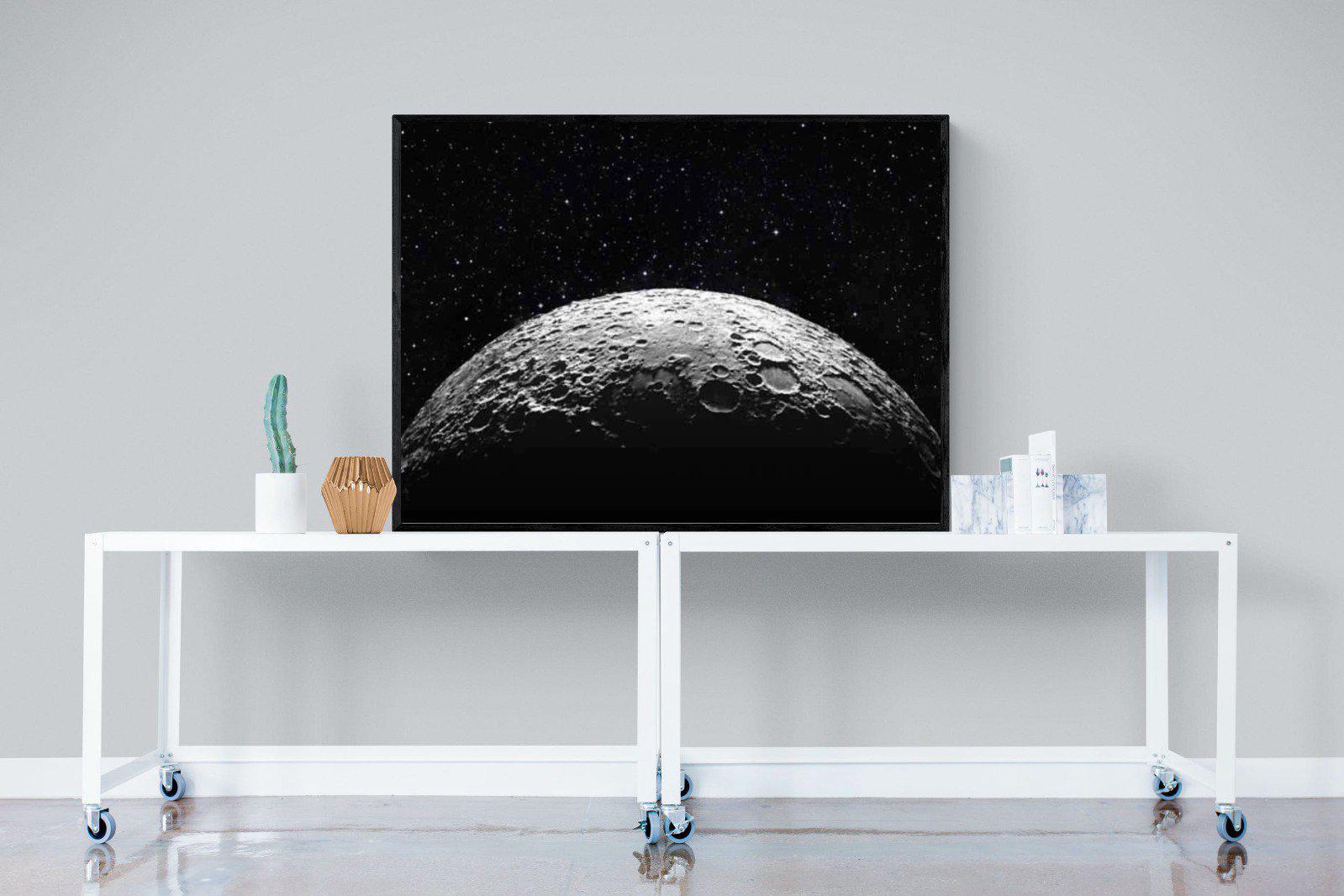 Surface of the Moon-Wall_Art-120 x 90cm-Mounted Canvas-Black-Pixalot
