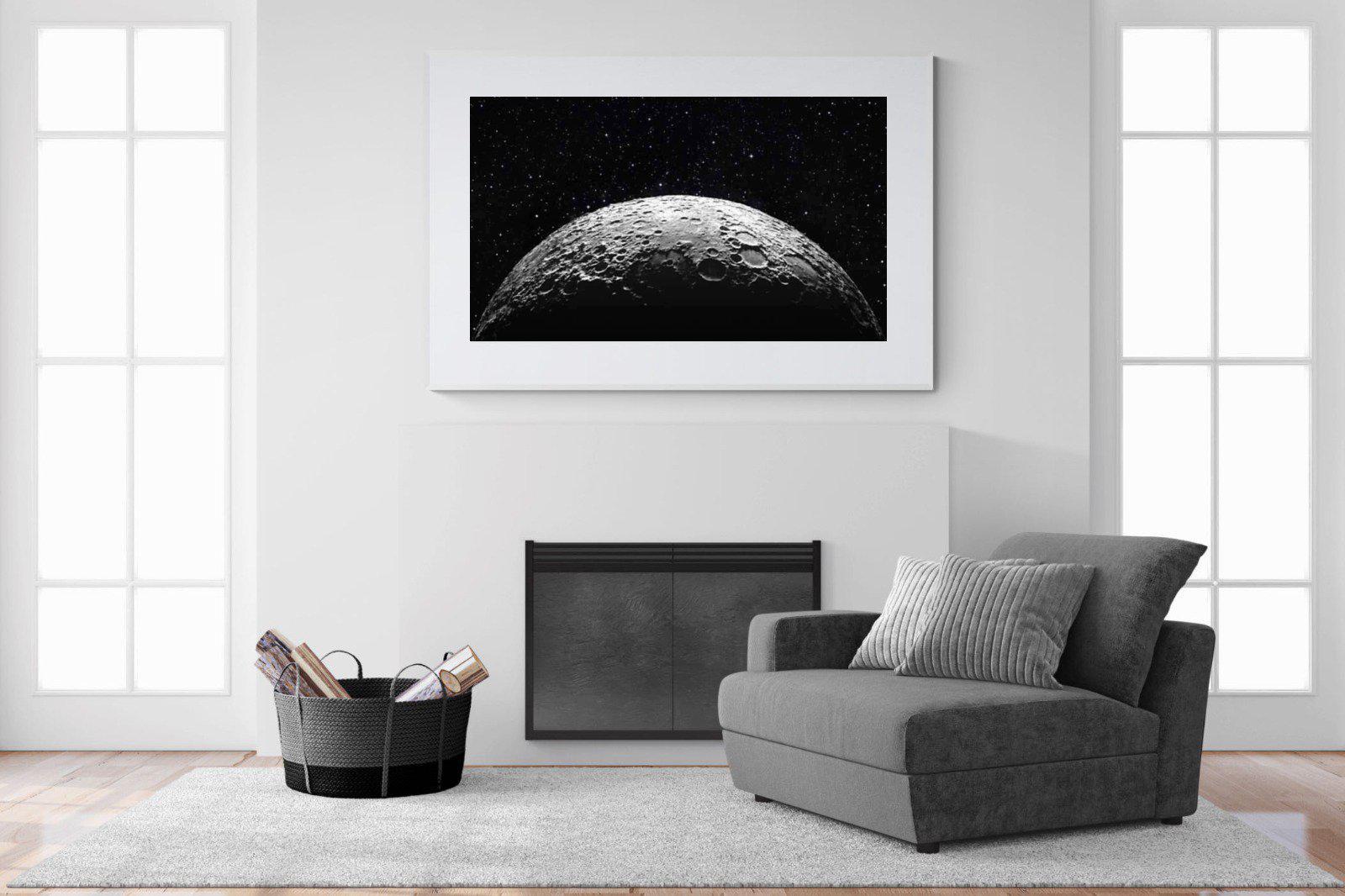 Surface of the Moon-Wall_Art-150 x 100cm-Framed Print-White-Pixalot