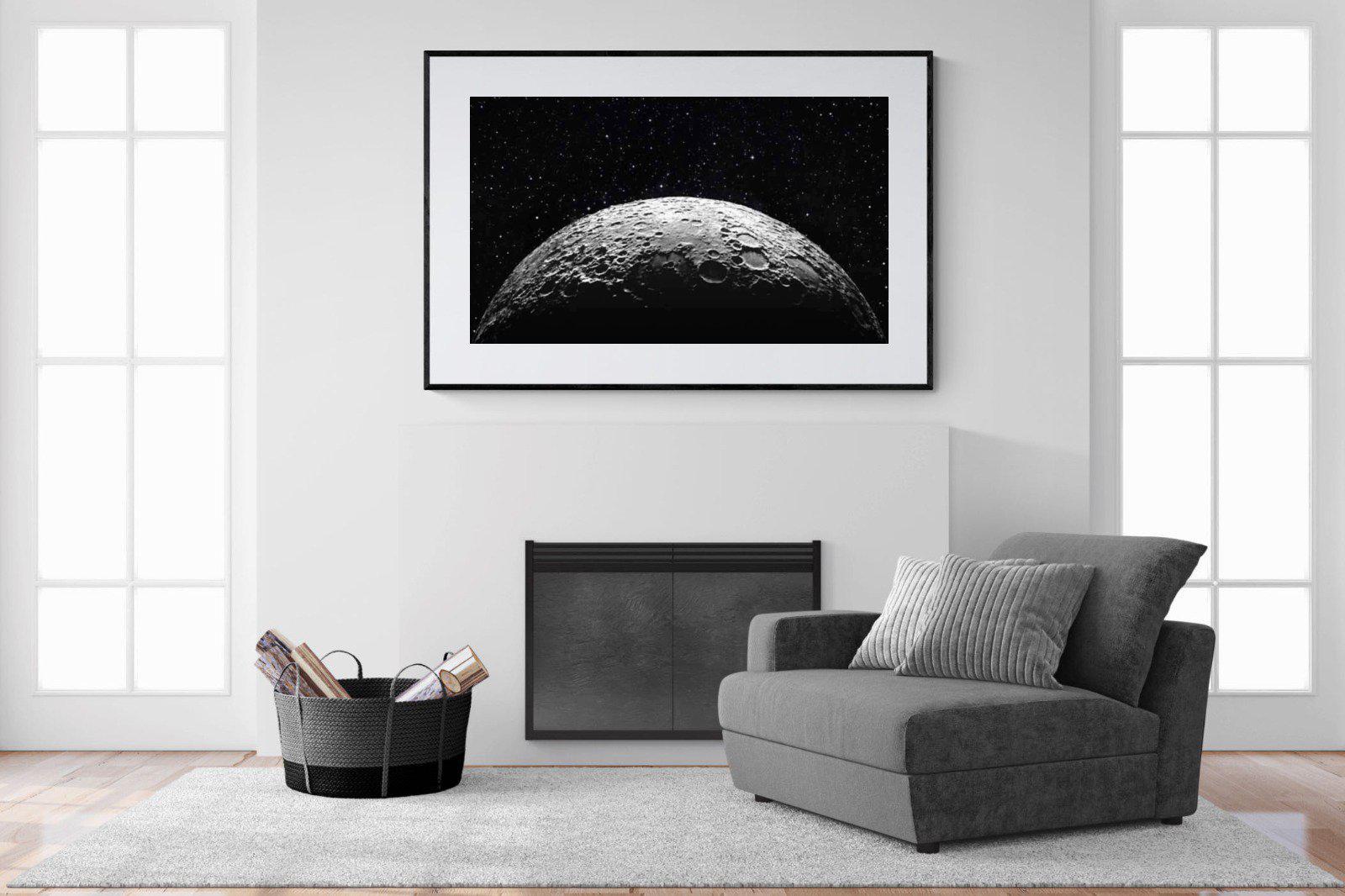 Surface of the Moon-Wall_Art-150 x 100cm-Framed Print-Black-Pixalot