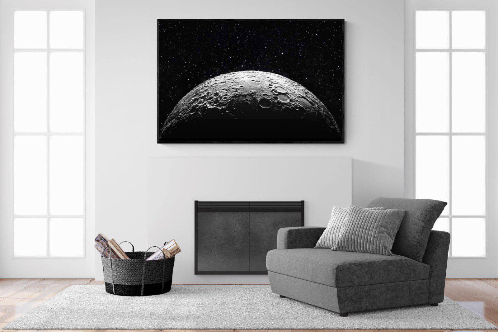 Surface of the Moon-Wall_Art-150 x 100cm-Mounted Canvas-Black-Pixalot