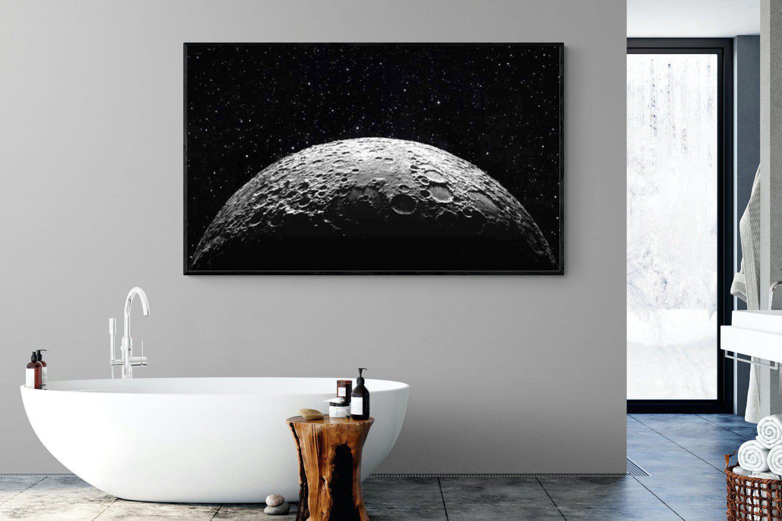 Surface of the Moon-Wall_Art-180 x 110cm-Mounted Canvas-Black-Pixalot