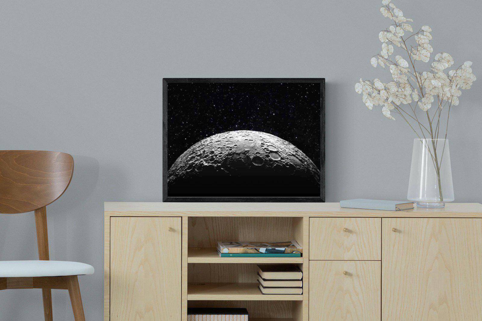 Surface of the Moon-Wall_Art-60 x 45cm-Mounted Canvas-Black-Pixalot