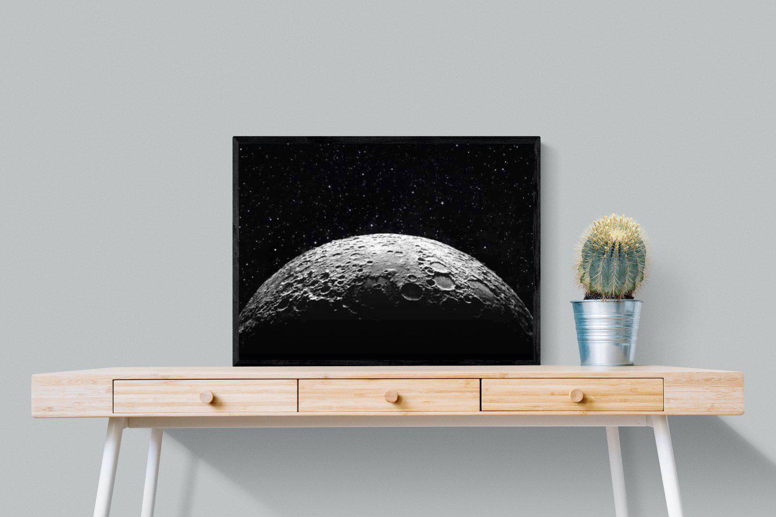 Surface of the Moon-Wall_Art-80 x 60cm-Mounted Canvas-Black-Pixalot