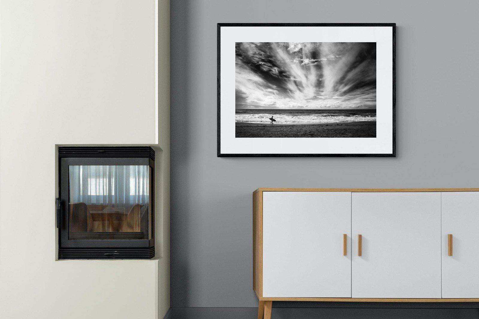 Surfer-Wall_Art-100 x 75cm-Framed Print-Black-Pixalot