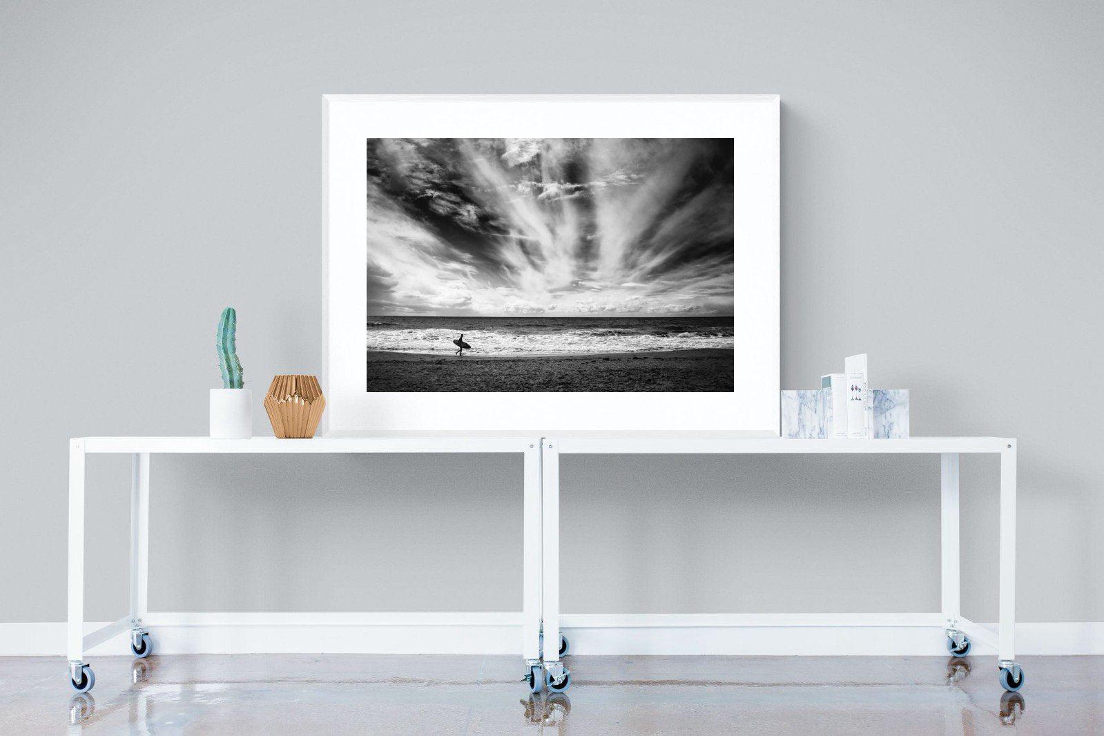 Surfer-Wall_Art-120 x 90cm-Framed Print-White-Pixalot
