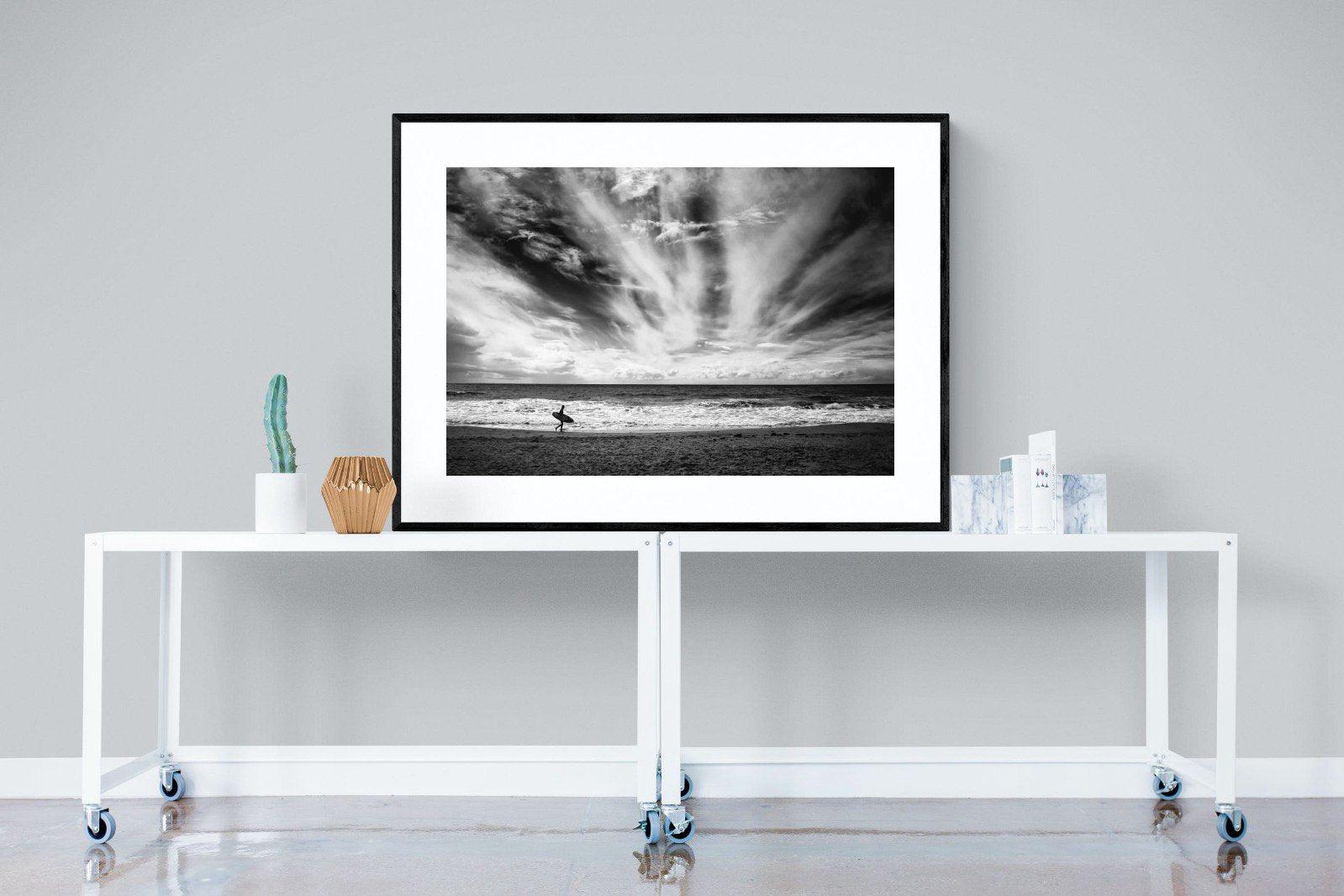Surfer-Wall_Art-120 x 90cm-Framed Print-Black-Pixalot