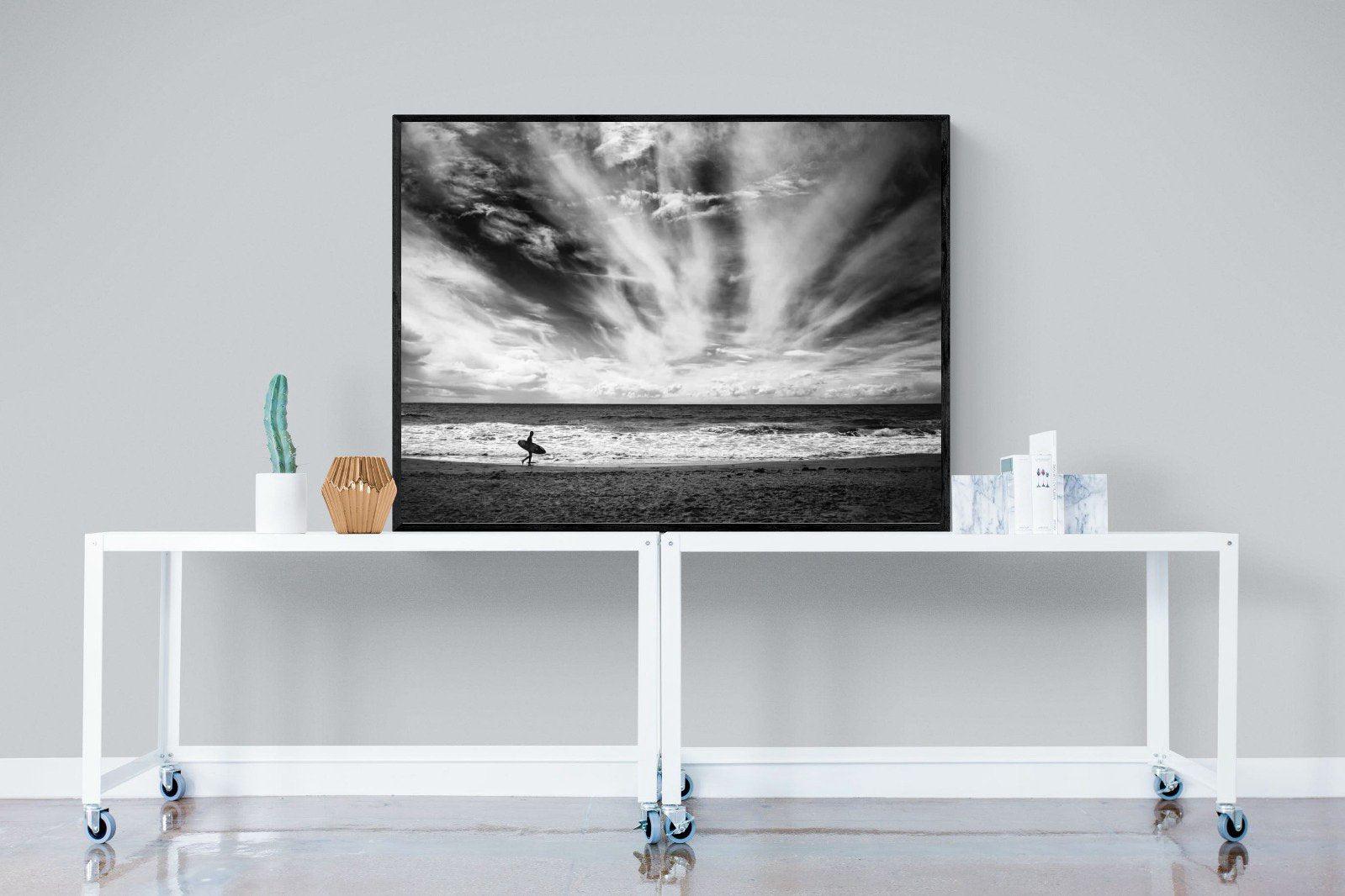 Surfer-Wall_Art-120 x 90cm-Mounted Canvas-Black-Pixalot