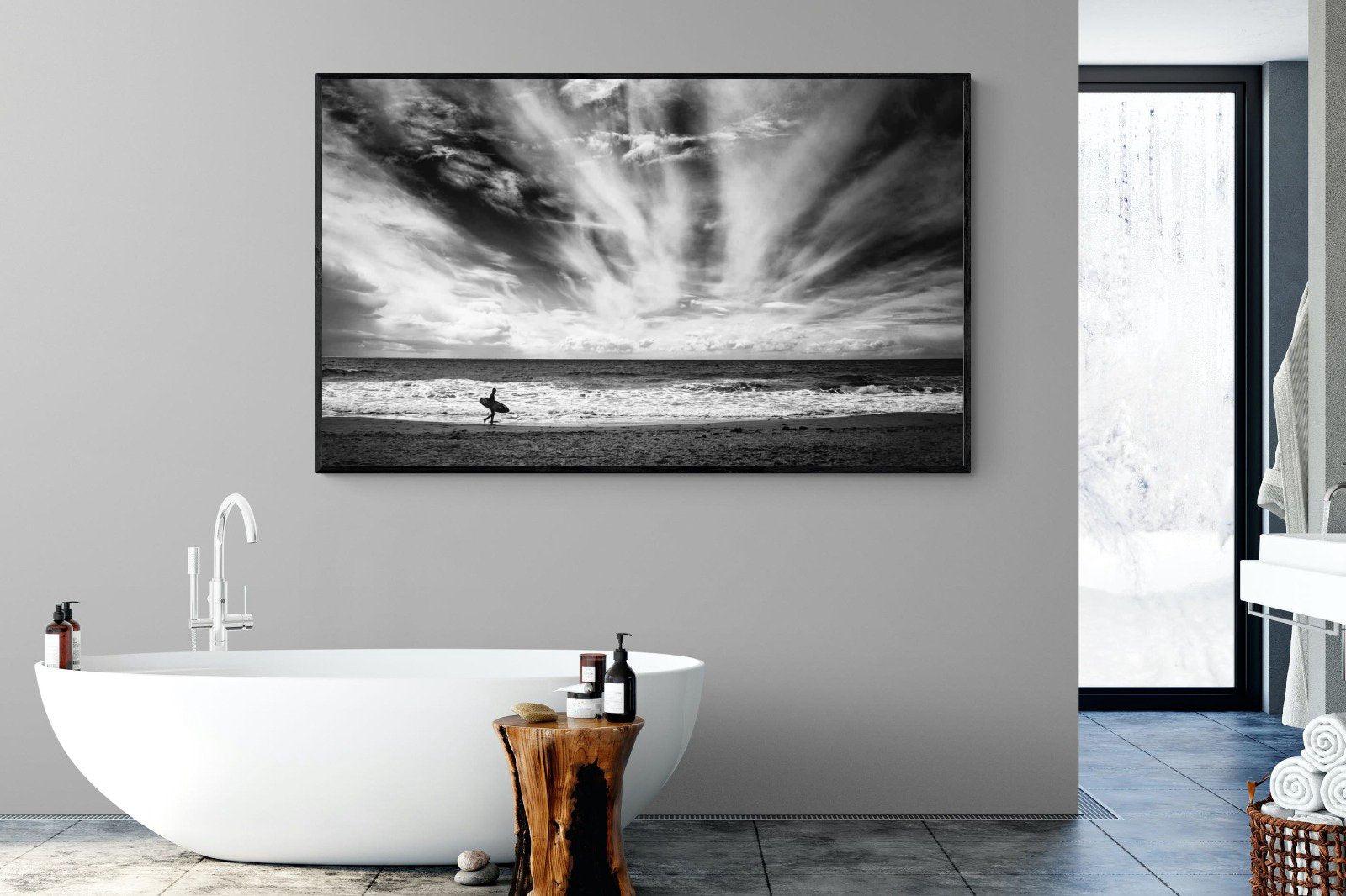 Surfer-Wall_Art-180 x 110cm-Mounted Canvas-Black-Pixalot