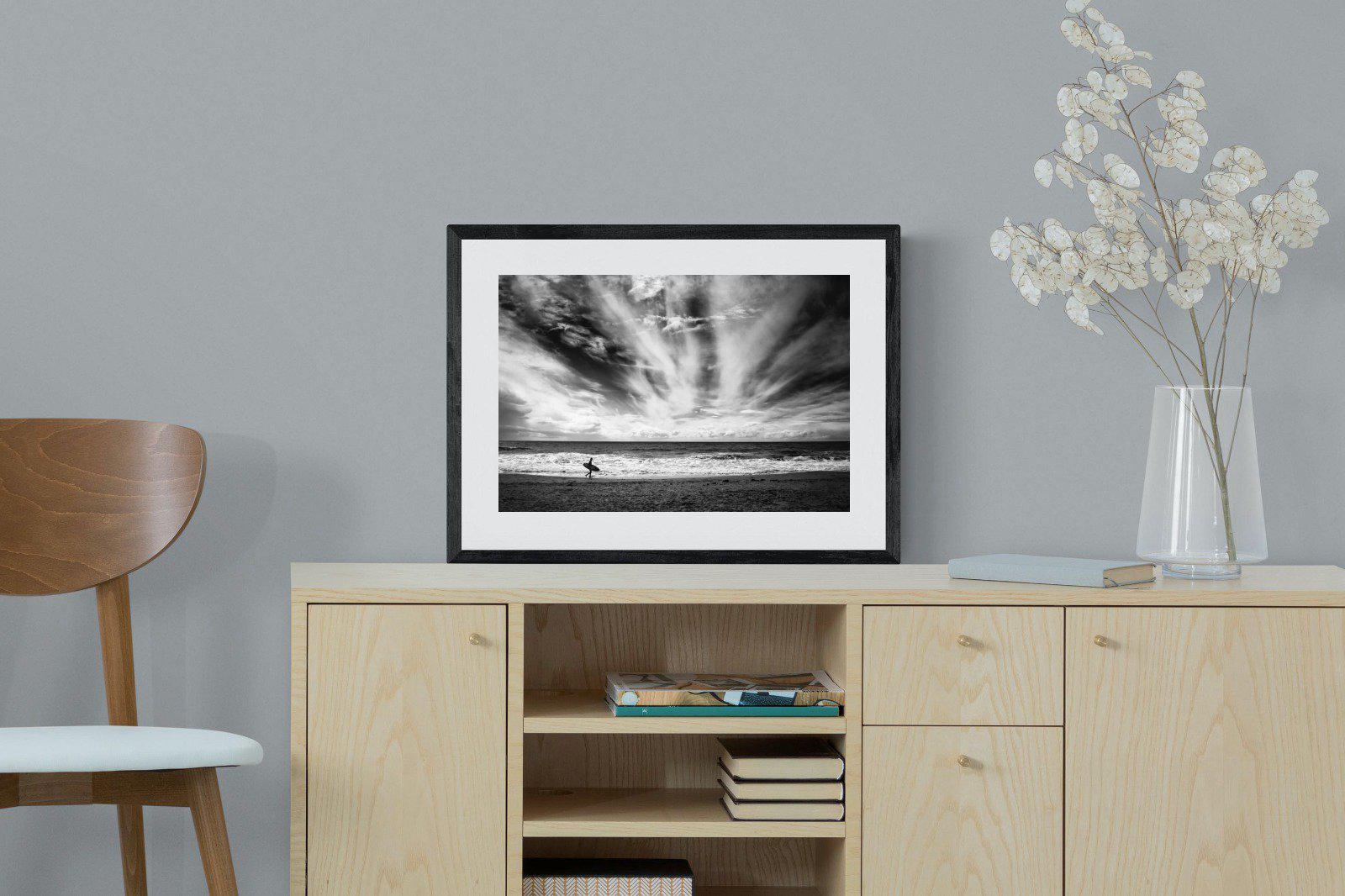 Surfer-Wall_Art-60 x 45cm-Framed Print-Black-Pixalot