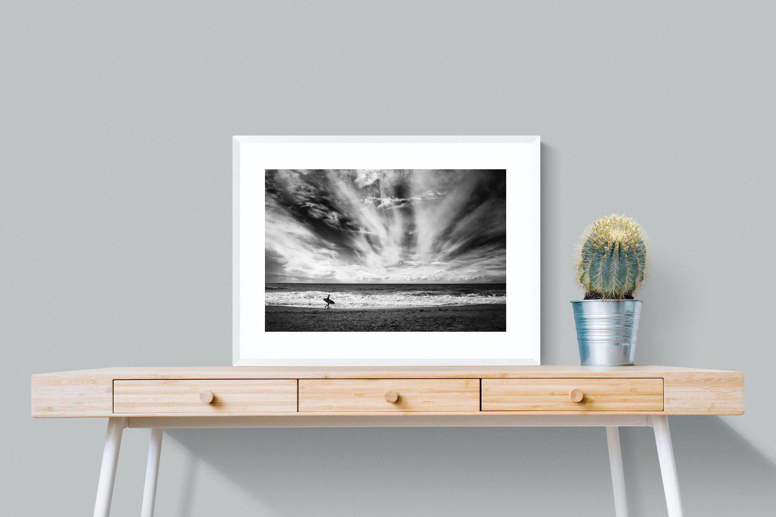 Surfer-Wall_Art-80 x 60cm-Framed Print-White-Pixalot
