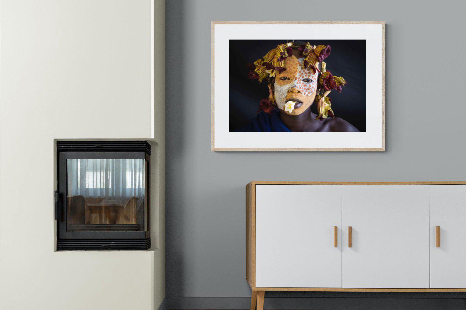 Suri Yellow-Wall_Art-100 x 75cm-Framed Print-Wood-Pixalot