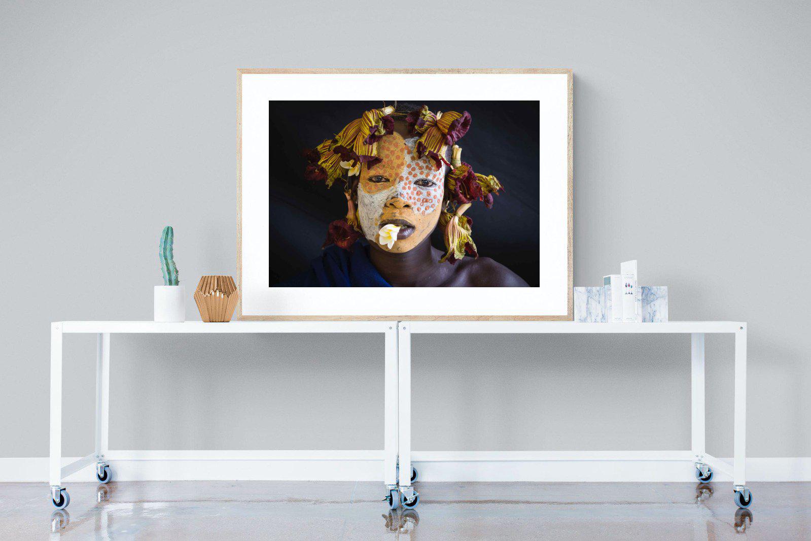 Suri Yellow-Wall_Art-120 x 90cm-Framed Print-Wood-Pixalot
