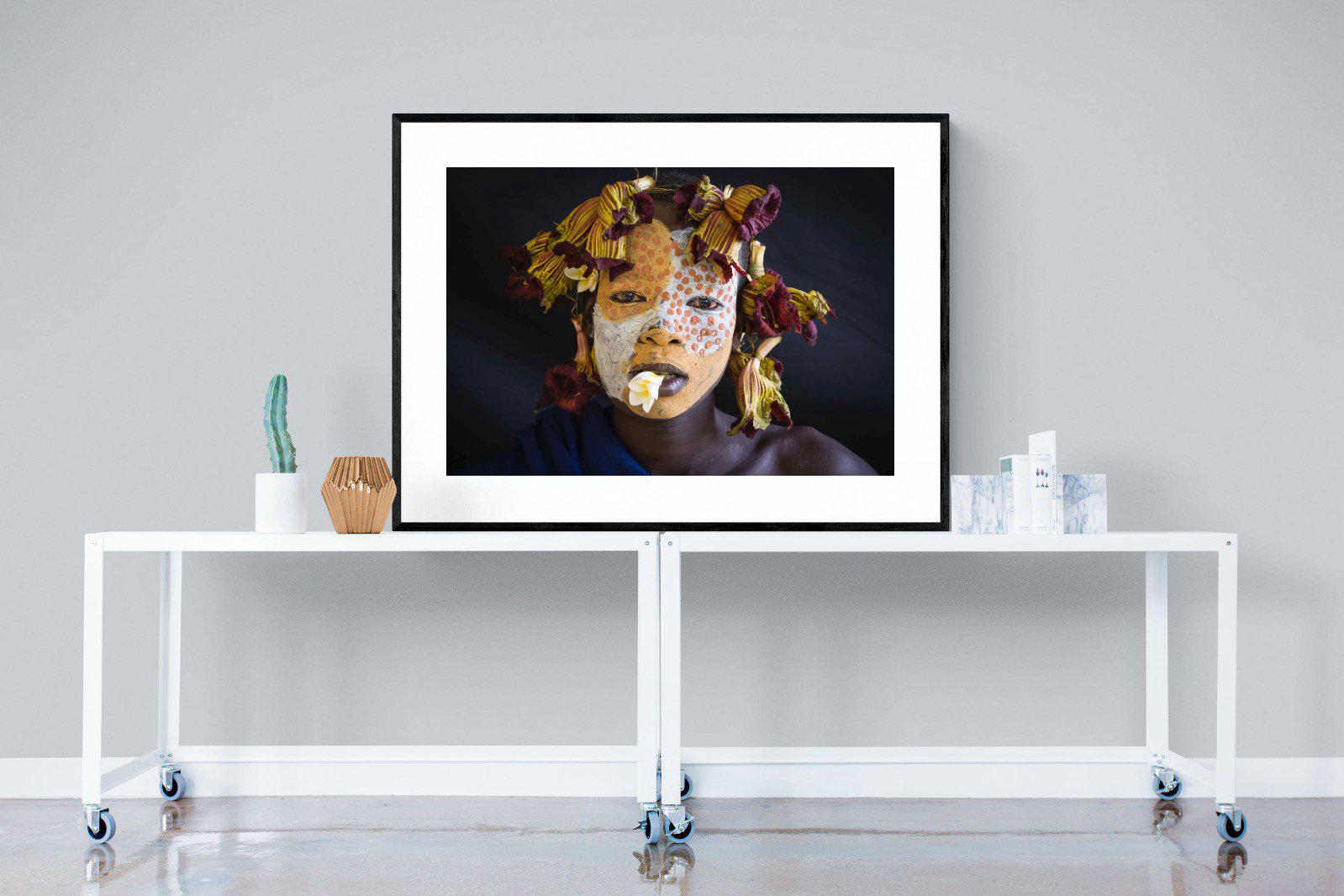Suri Yellow-Wall_Art-120 x 90cm-Framed Print-Black-Pixalot