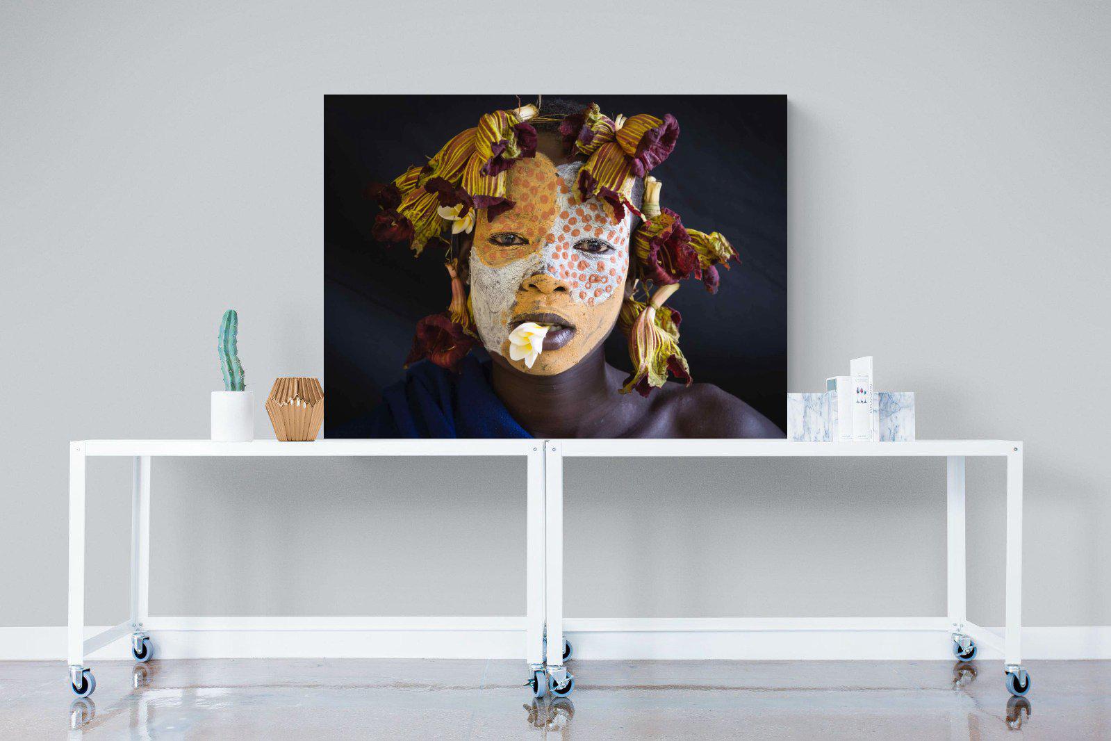 Suri Yellow-Wall_Art-120 x 90cm-Mounted Canvas-No Frame-Pixalot