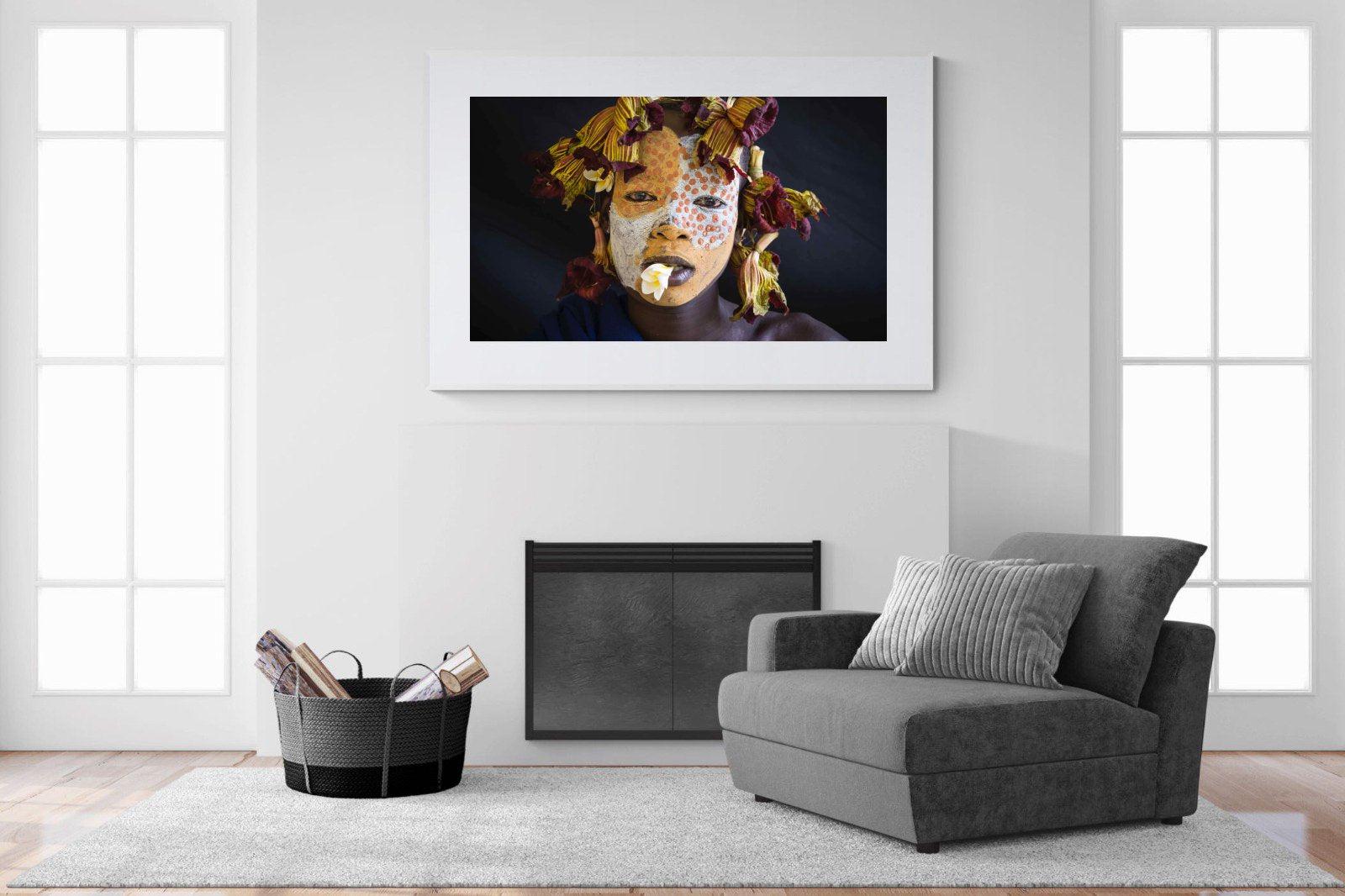 Suri Yellow-Wall_Art-150 x 100cm-Framed Print-White-Pixalot