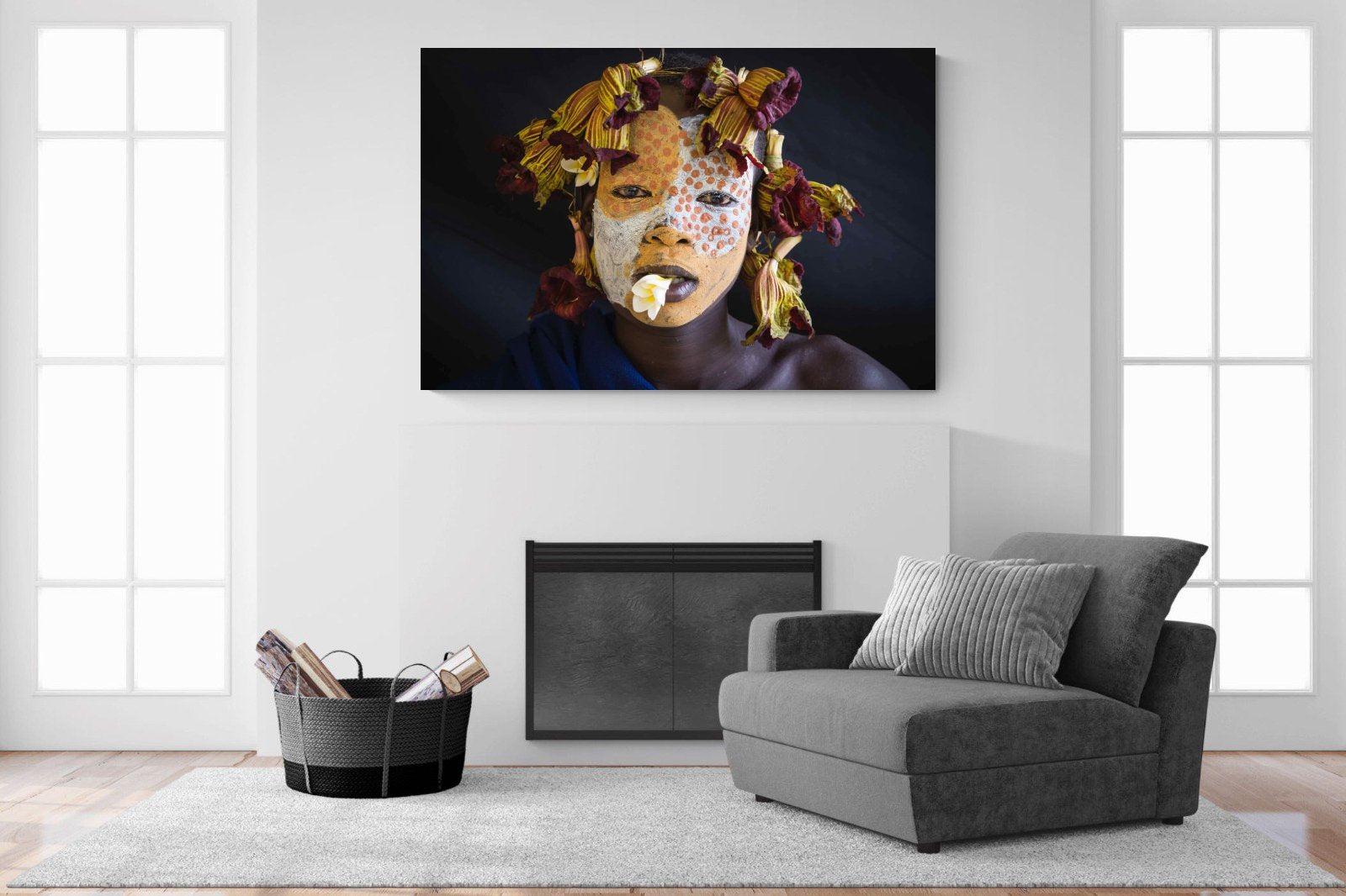 Suri Yellow-Wall_Art-150 x 100cm-Mounted Canvas-No Frame-Pixalot
