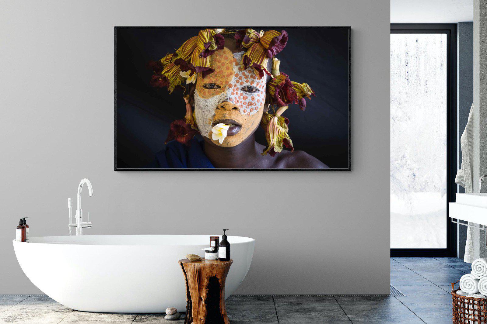 Suri Yellow-Wall_Art-180 x 110cm-Mounted Canvas-Black-Pixalot