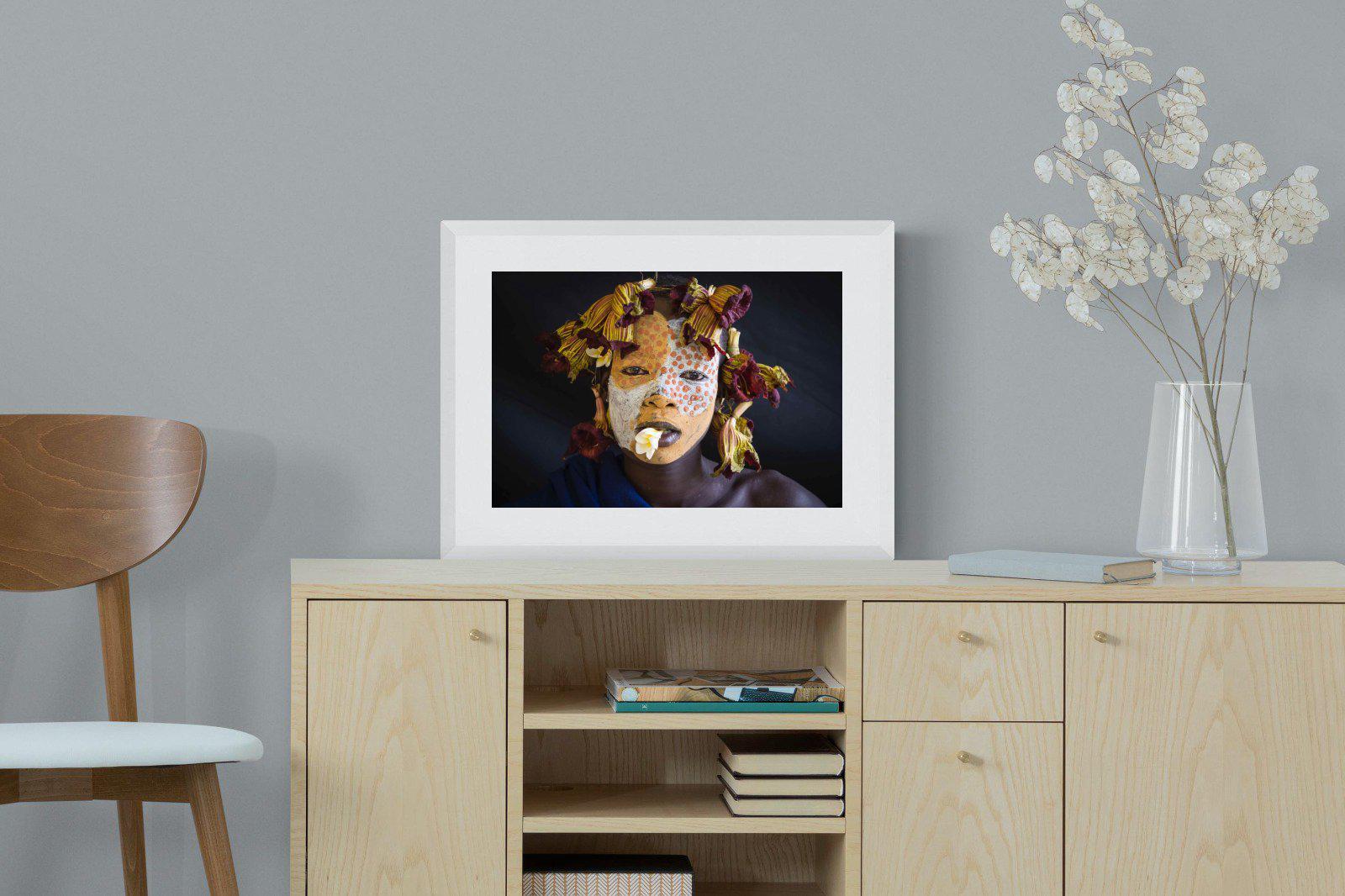 Suri Yellow-Wall_Art-60 x 45cm-Framed Print-White-Pixalot