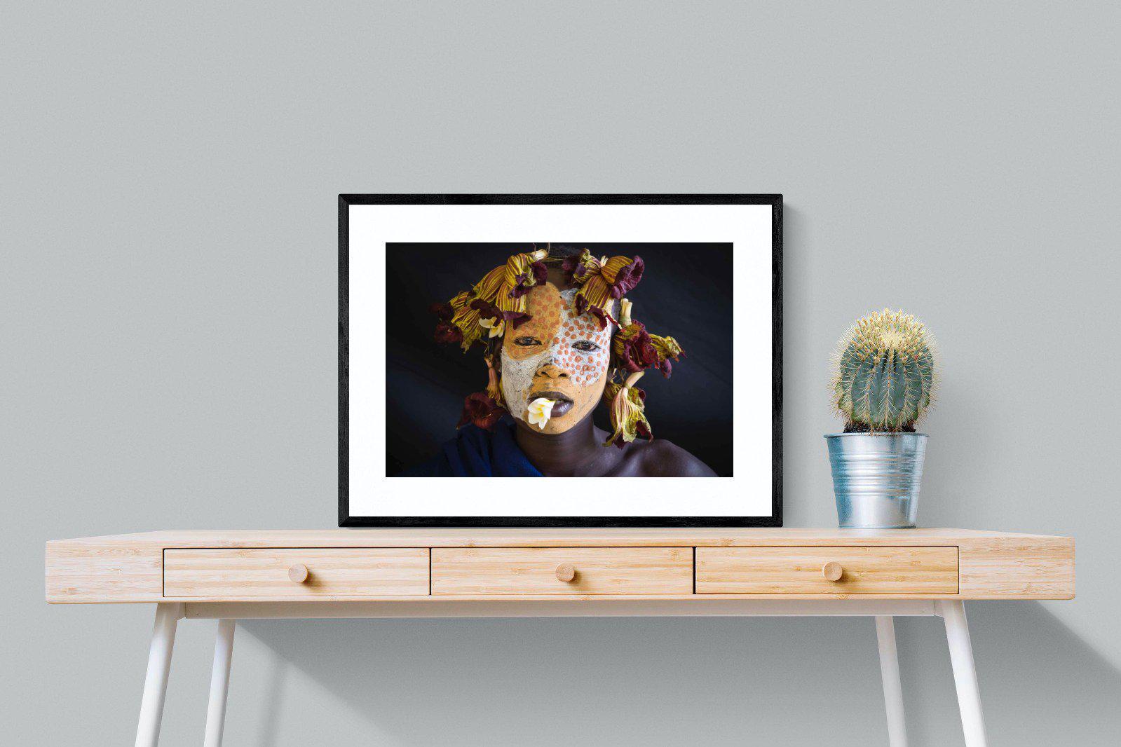 Suri Yellow-Wall_Art-80 x 60cm-Framed Print-Black-Pixalot