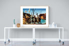 Swans Reflecting Elephants-Wall_Art-120 x 90cm-Framed Print-Wood-Pixalot