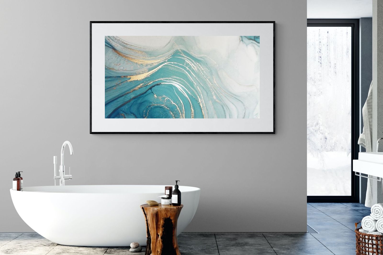 Swirl-Wall_Art-180 x 110cm-Framed Print-Black-Pixalot